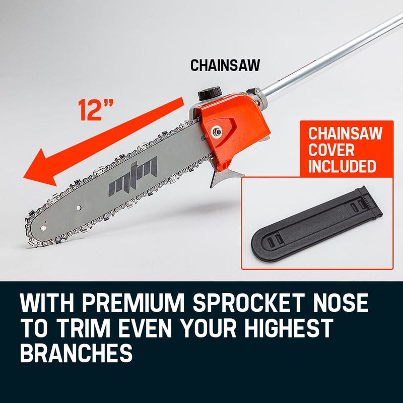 Chainsaw bar with 12 in cutting length and included chain cover