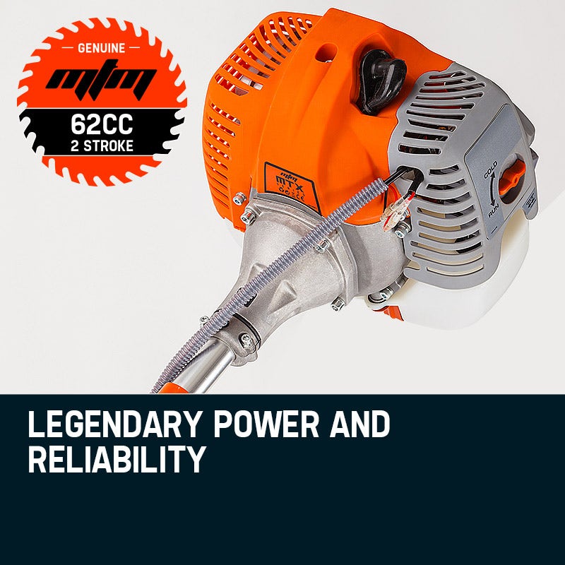 MTM 62cc 7in1 Brush Cutter Long Reach Garden Multi-Tool , Pole Trimmer, Hedge & Line Trimmer, 12" Tree Trimming Pruning, 2 Extension Shafts