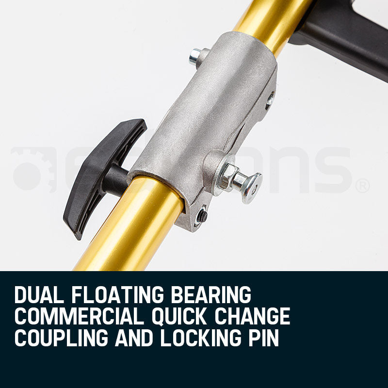 Extension pole dual floating bearing coupler with locking pin
