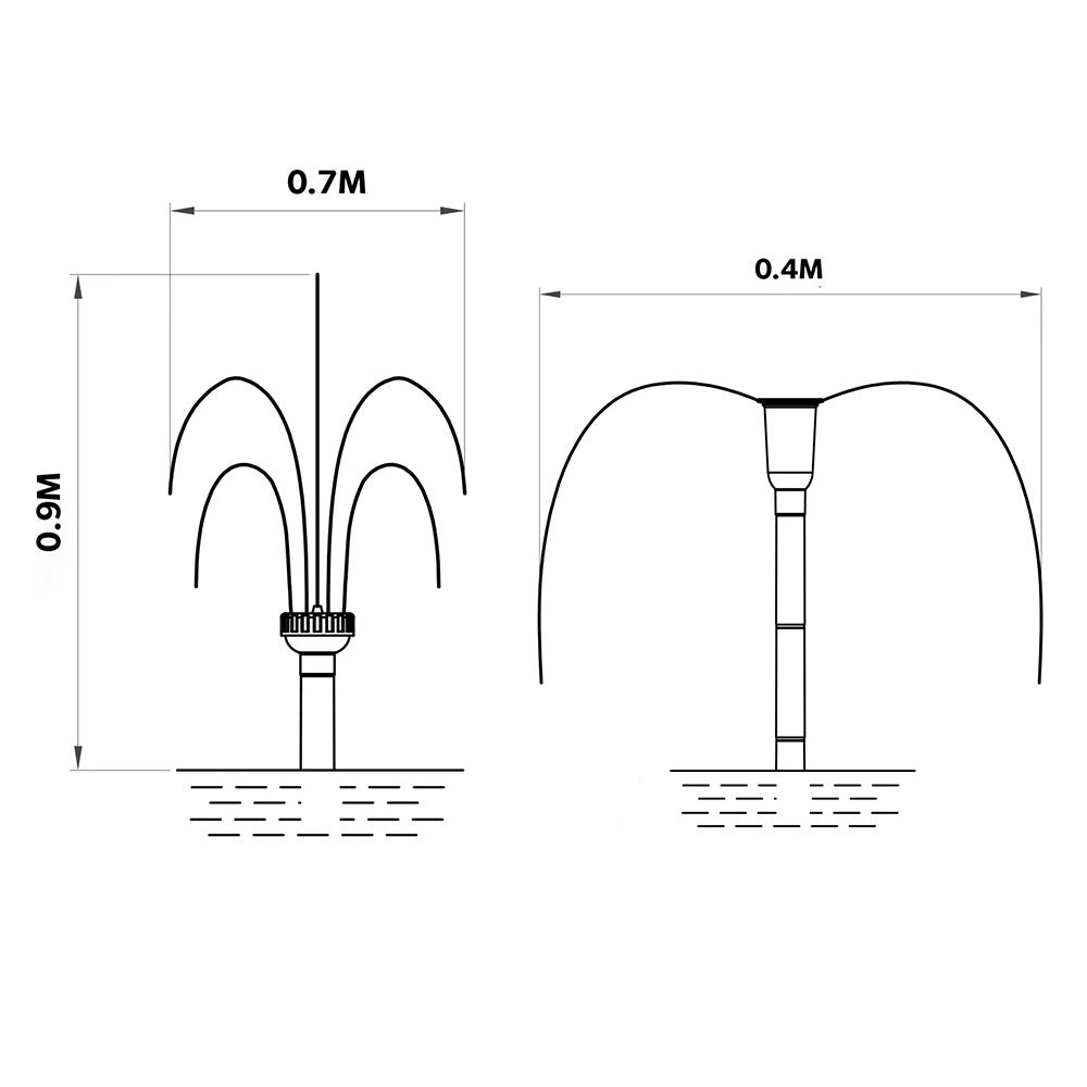 PROTEGE 10W Solar Powered Water Fountain Pump Pond Kit
