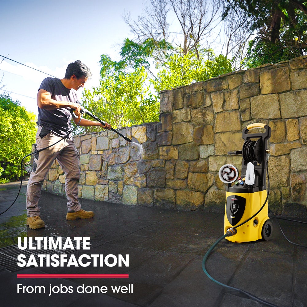 JET-USA RX550 Electric High Pressure Washer 3500PSI, 5 Nozzles, Spin & Wheel Brush, Deck Cleaner, Turbo Head, 10M Hose