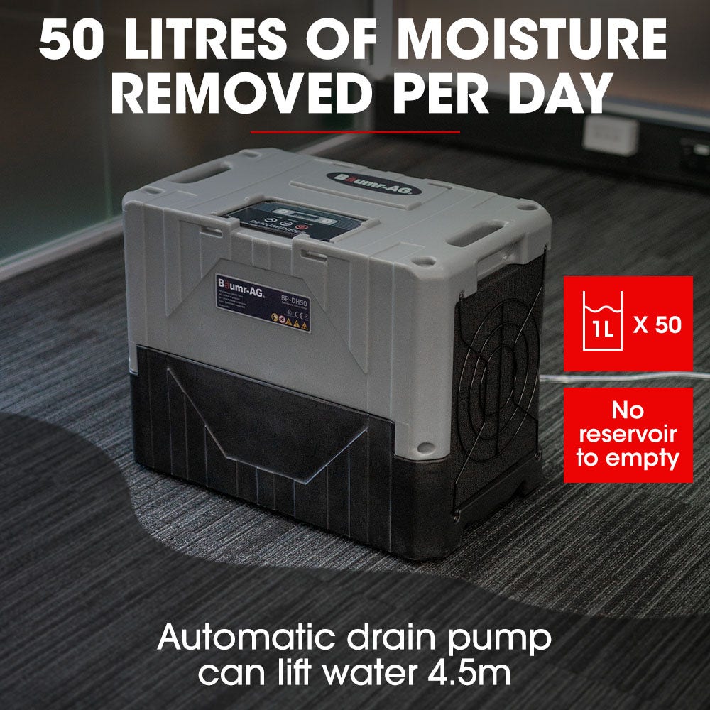 Portable commercial air dehumidifier with side fan intake and top control housing