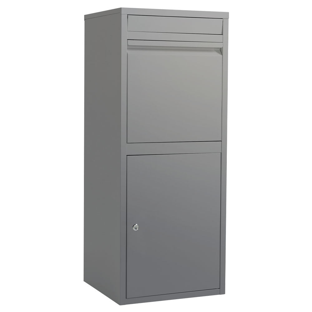 FORTIA Freestanding Parcel Post Box Letterbox, Letter Slot, Woodland Grey