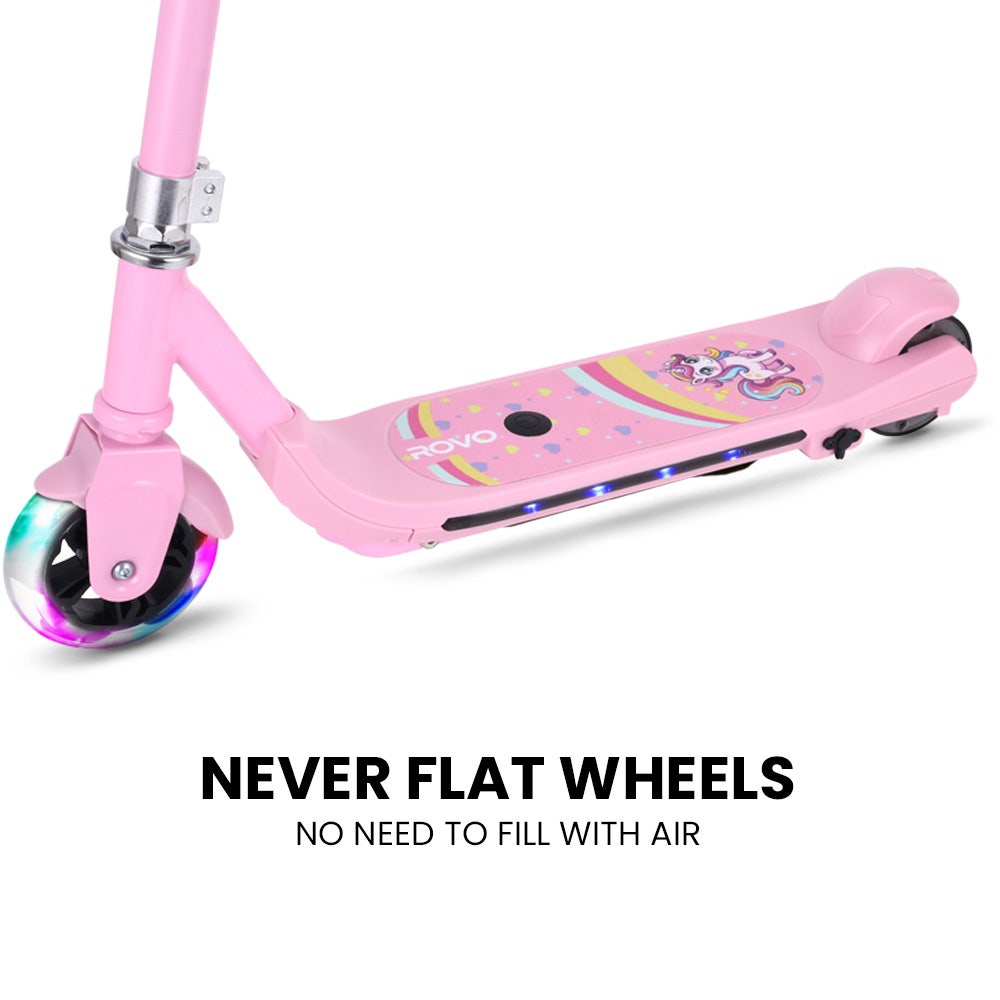 ROVO KIDS WhizKid Electric Scooter, Ages 5-11, Adjustable Height, AU Compliant, Lithium Battery, Brushless Motor, Pink