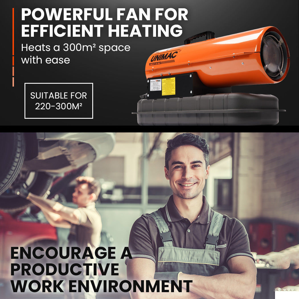 UNIMAC 20KW Portable Industrial Diesel Direct Forced Air Space Heater