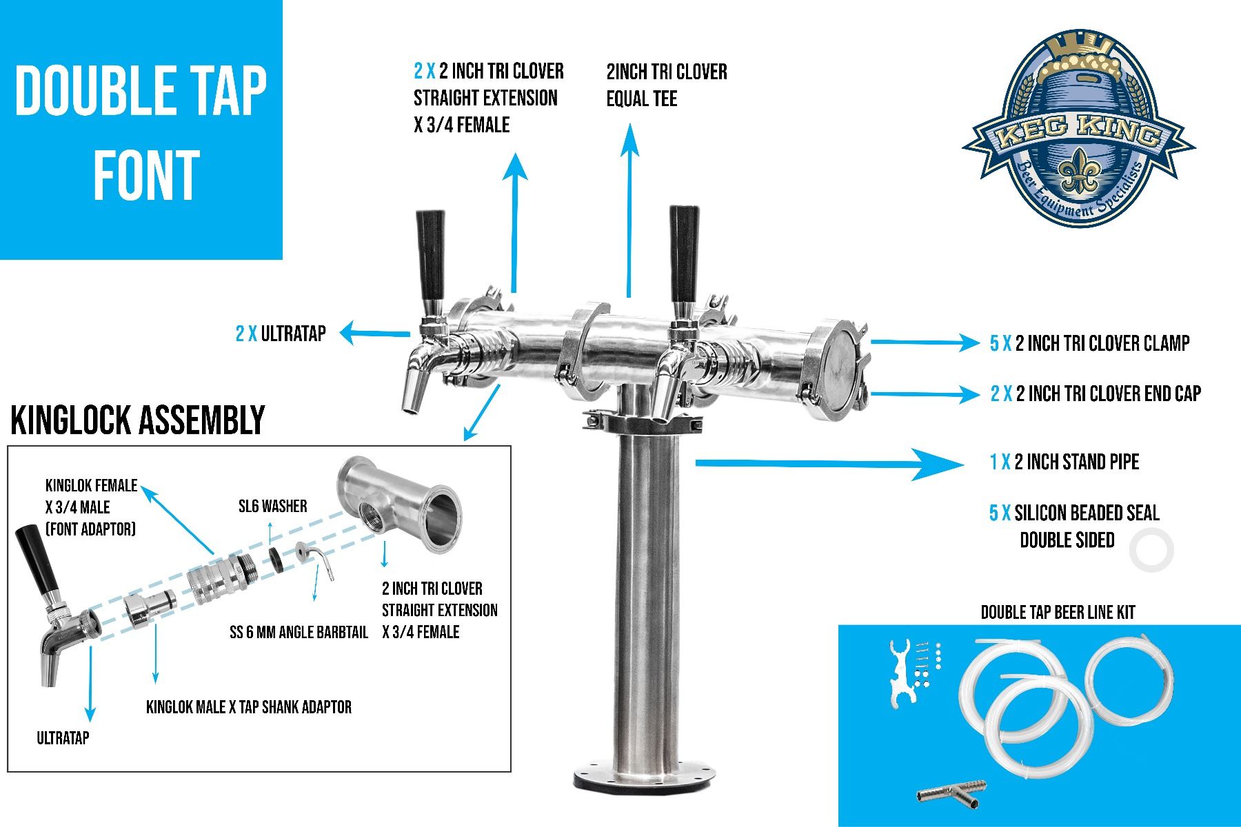 Beer Font Tower - Double Tap Modular Beer Font
