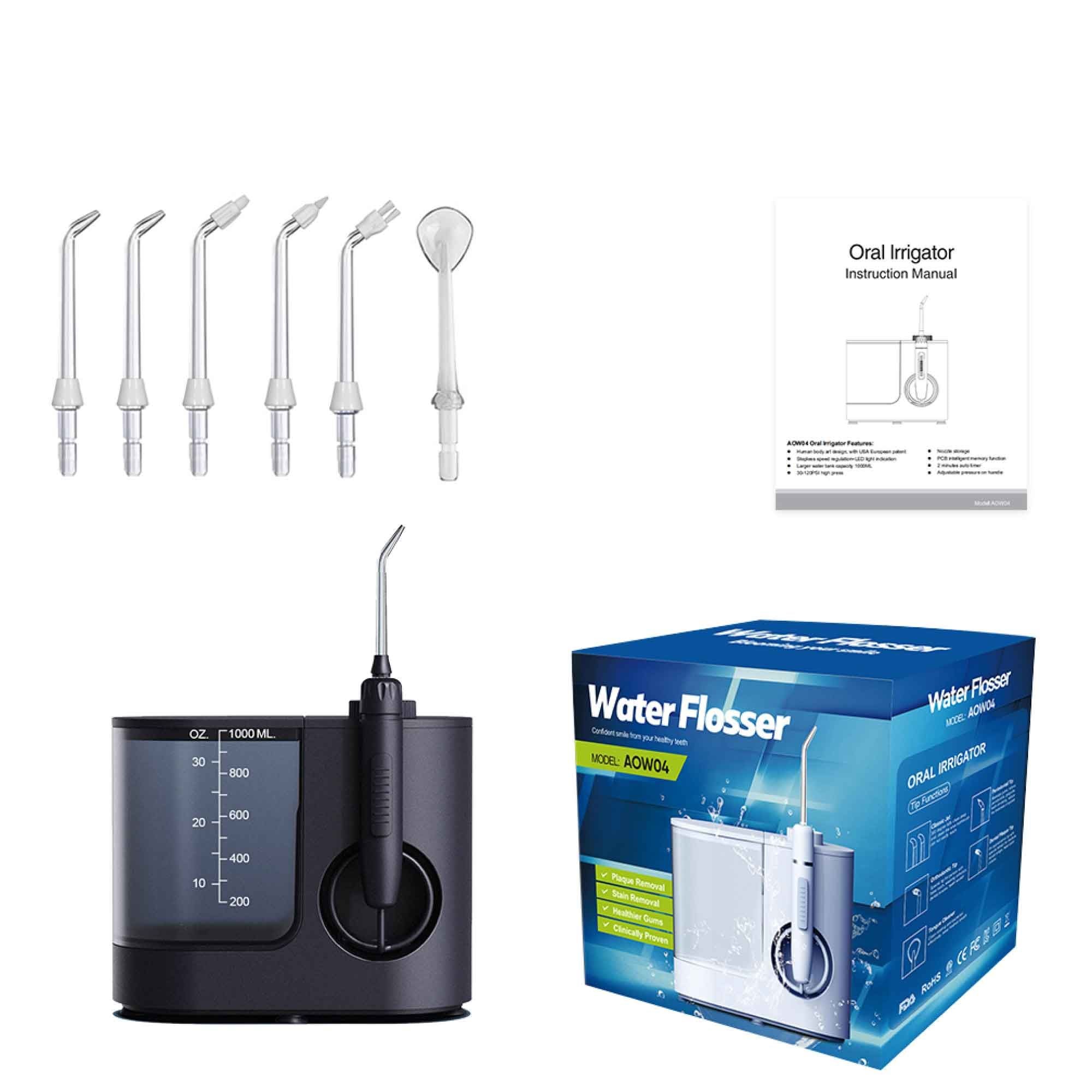 Orku 1000ml Water Flosser Electric Oral Irrigator - Adjustable Pressure Black Bedworld