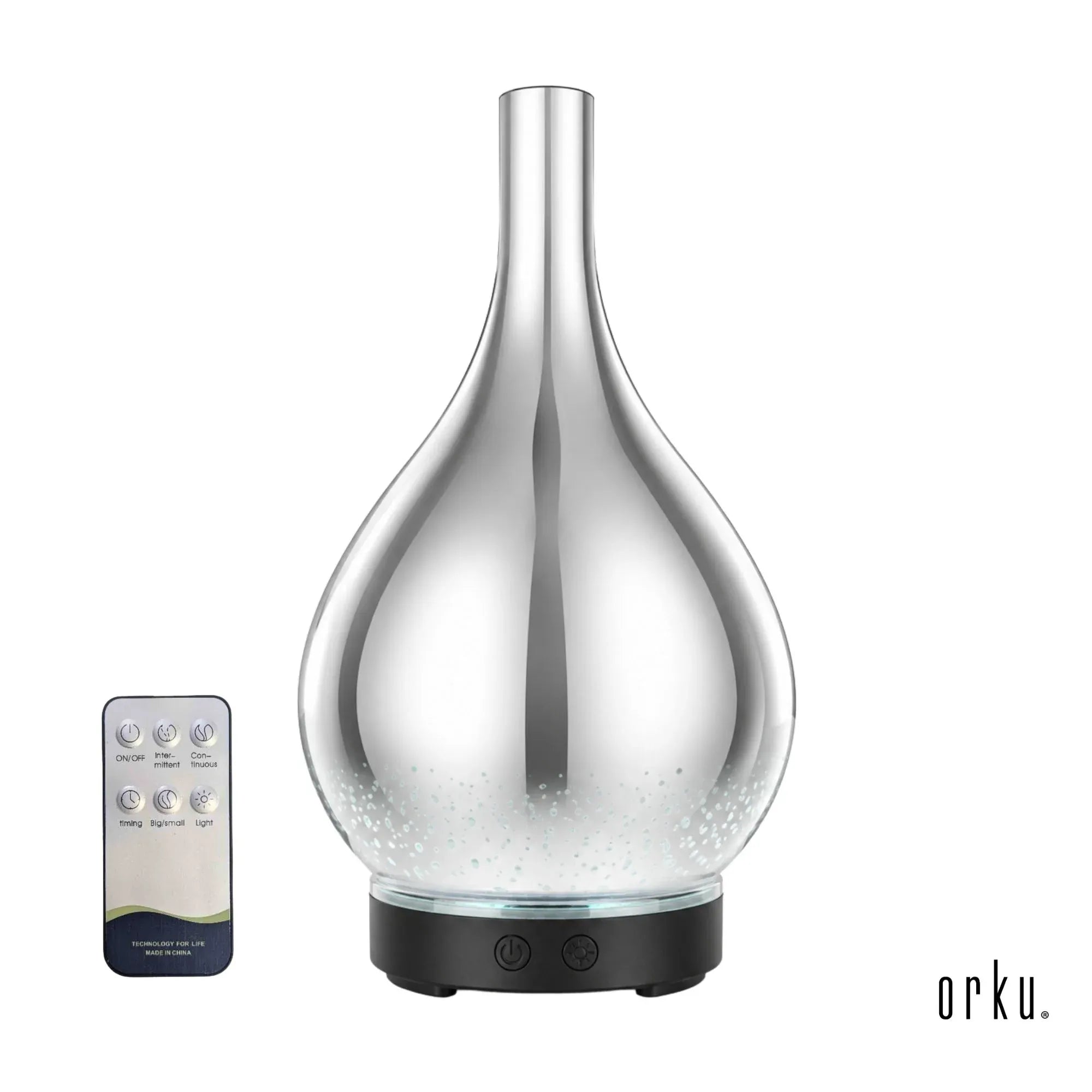 Orku Essential Oil Aroma Diffuser - Mirror 3D Fireworks Light USB Remote Bedworld