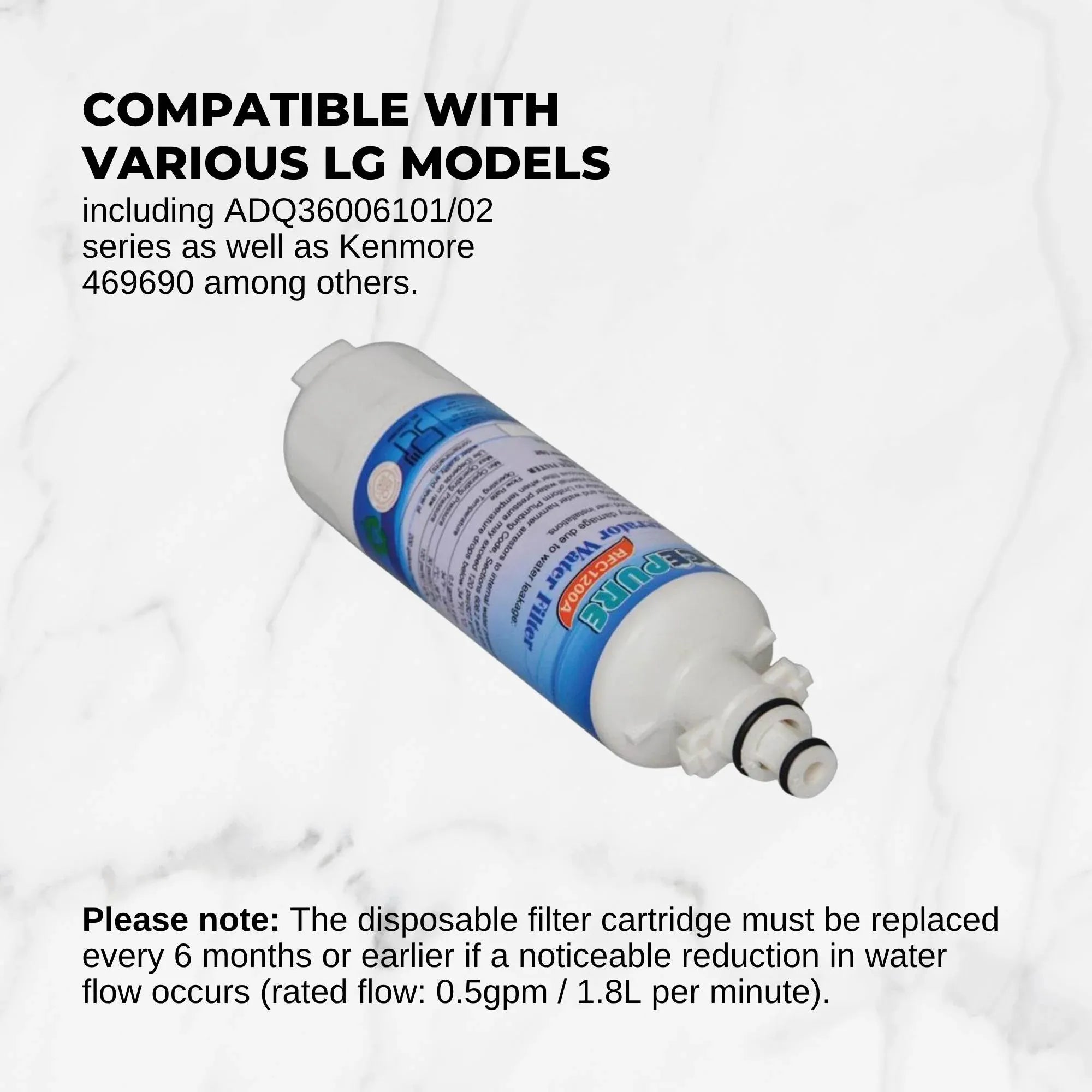 2 FRIDGE WATER FILTER For LG ADQ36006101 ADQ36006102 LT700P KENMORE 469690 Bedworld