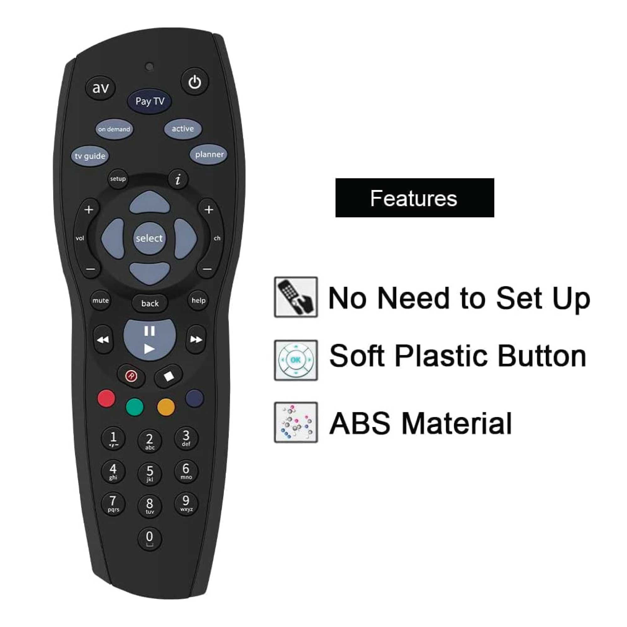 3x Tooleroo PayTV Remote Control Compatible with Foxtel MYSTAR SKY NZ - Black