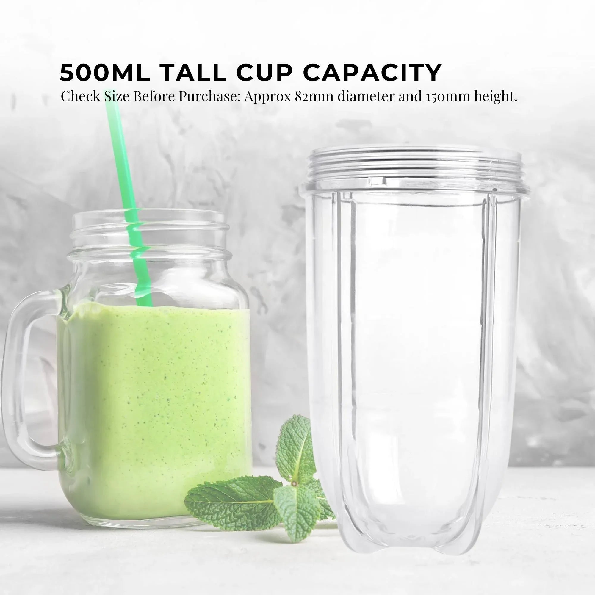 500ml Tall Cup Replacement Compatible with Magic Bullet Cross Blade Blender Bedworld