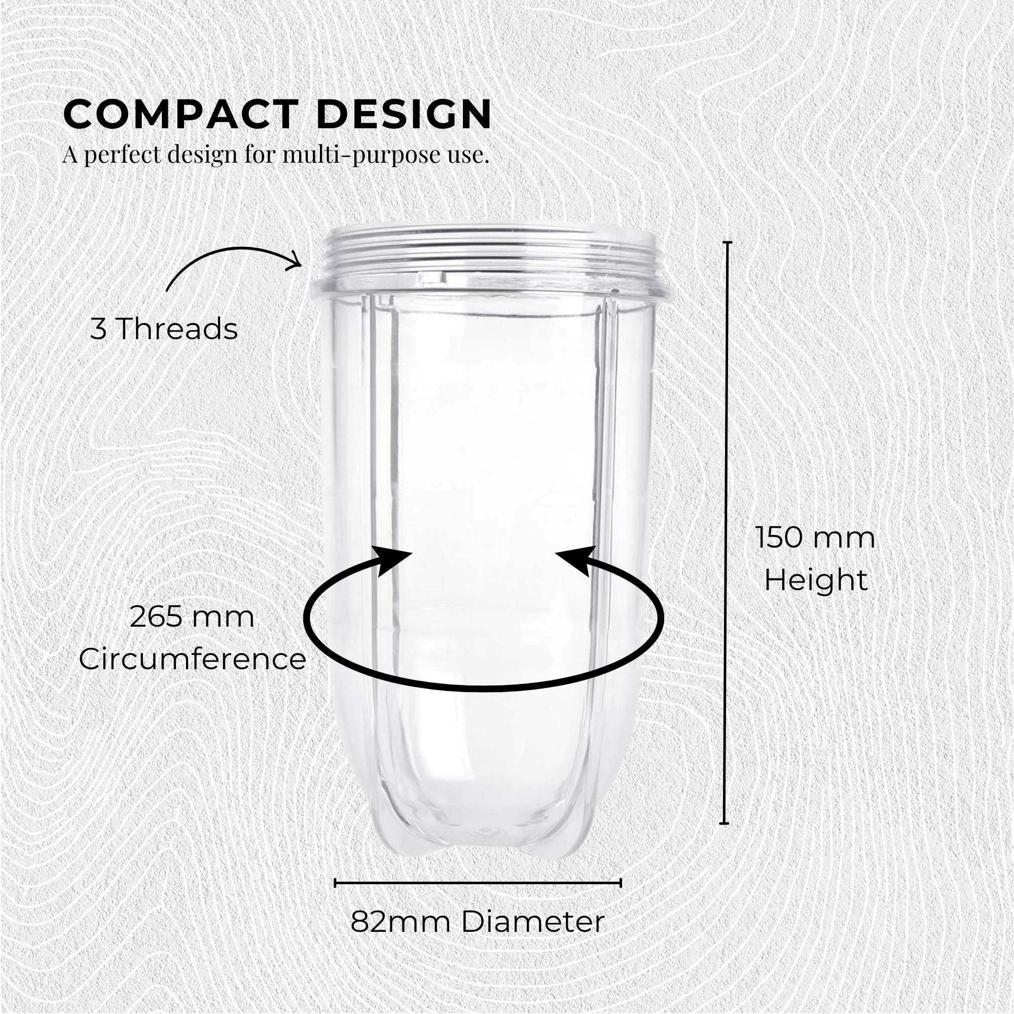 500ml Tall Cup Replacement Compatible with Magic Bullet Cross Blade Blender Bedworld