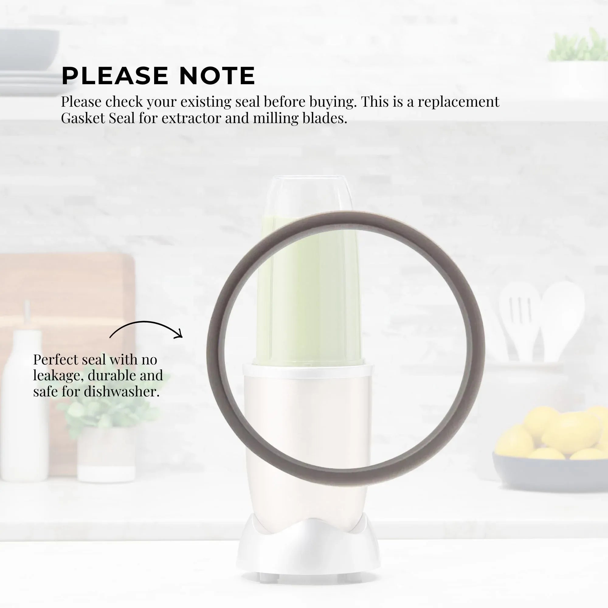 Kitchee For Nutribullet Short Cup + Holder Lip Ring + Grey Seal for 900 600 Bedworld