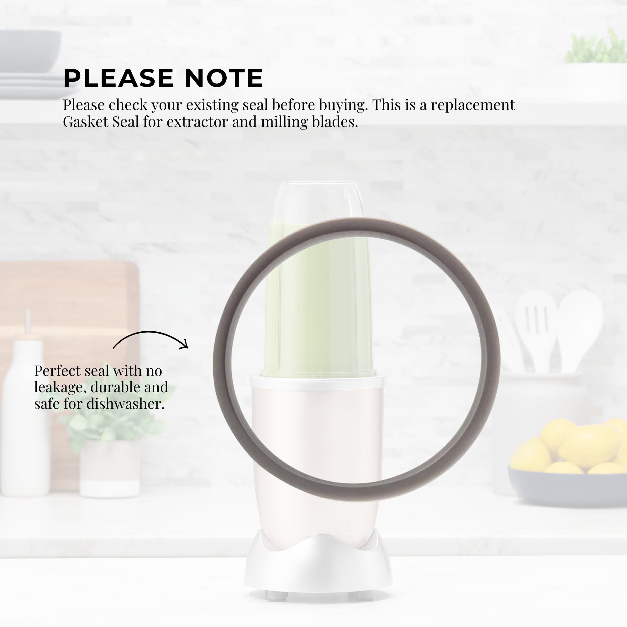 For Nutribullet Short Cup + Handheld Lip Ring + Grey Seal 900 and 600 Models