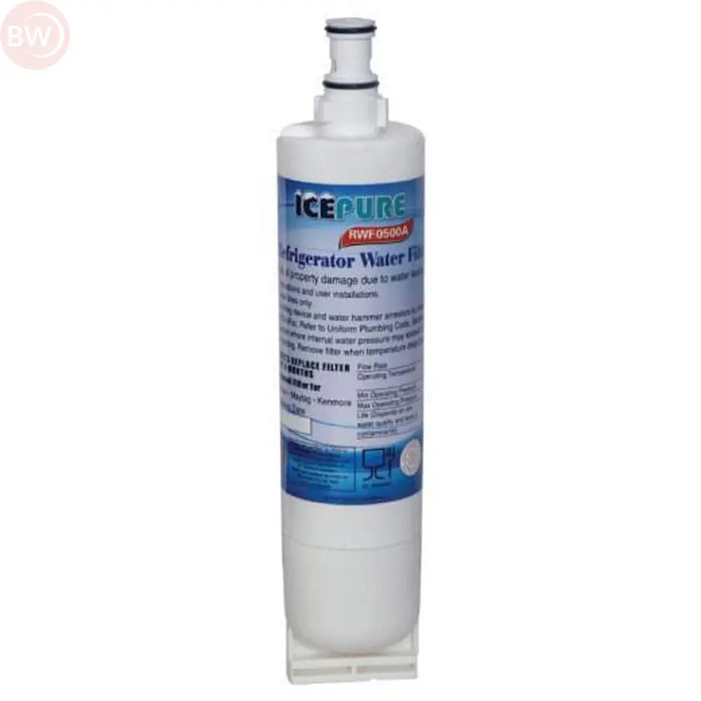 Refrigerator water filter replacement cartridge, white cylinder with top connector