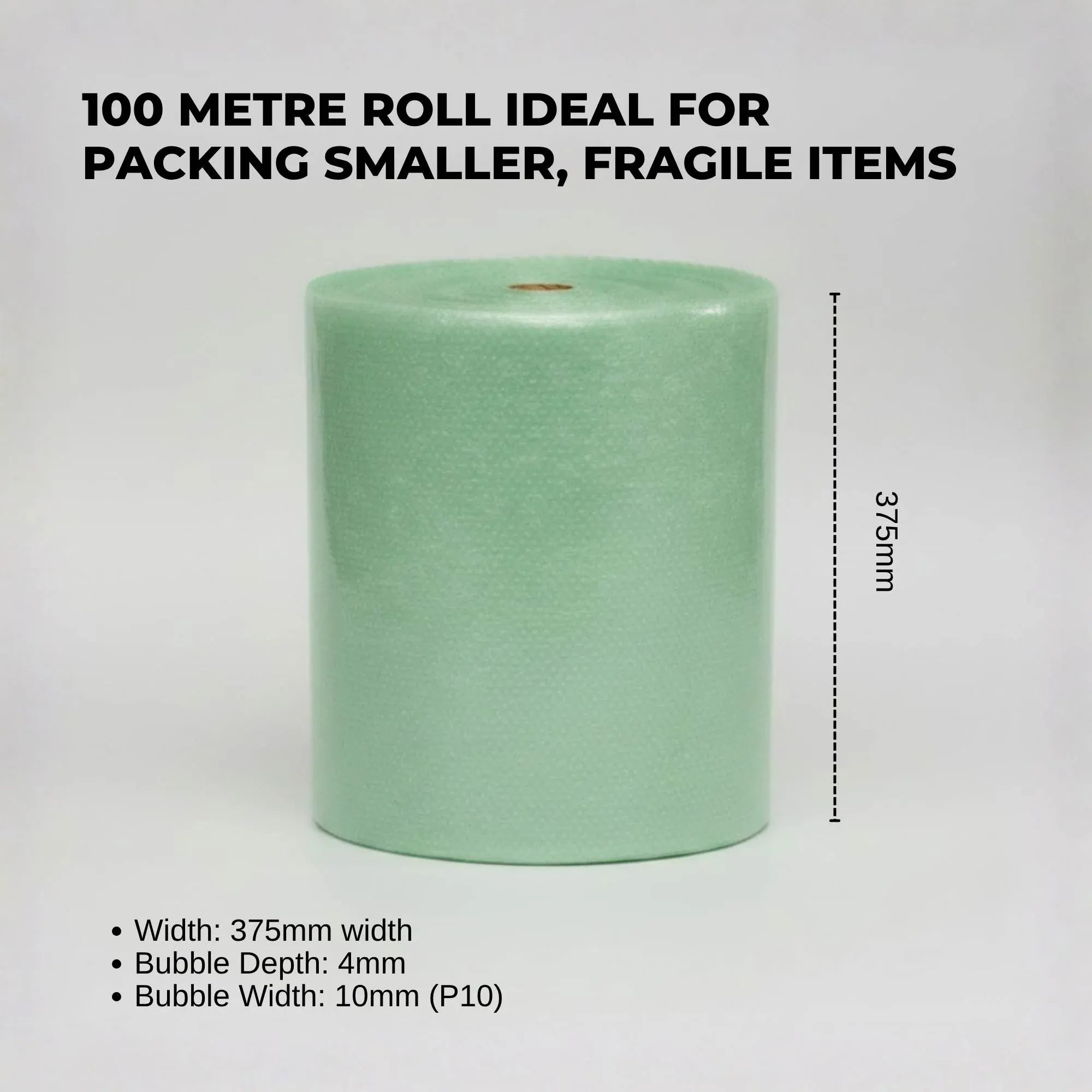 100m x 375mm Bubble Cushioning Wrap Biodegradable Eco Green Protective Packaging Bedworld