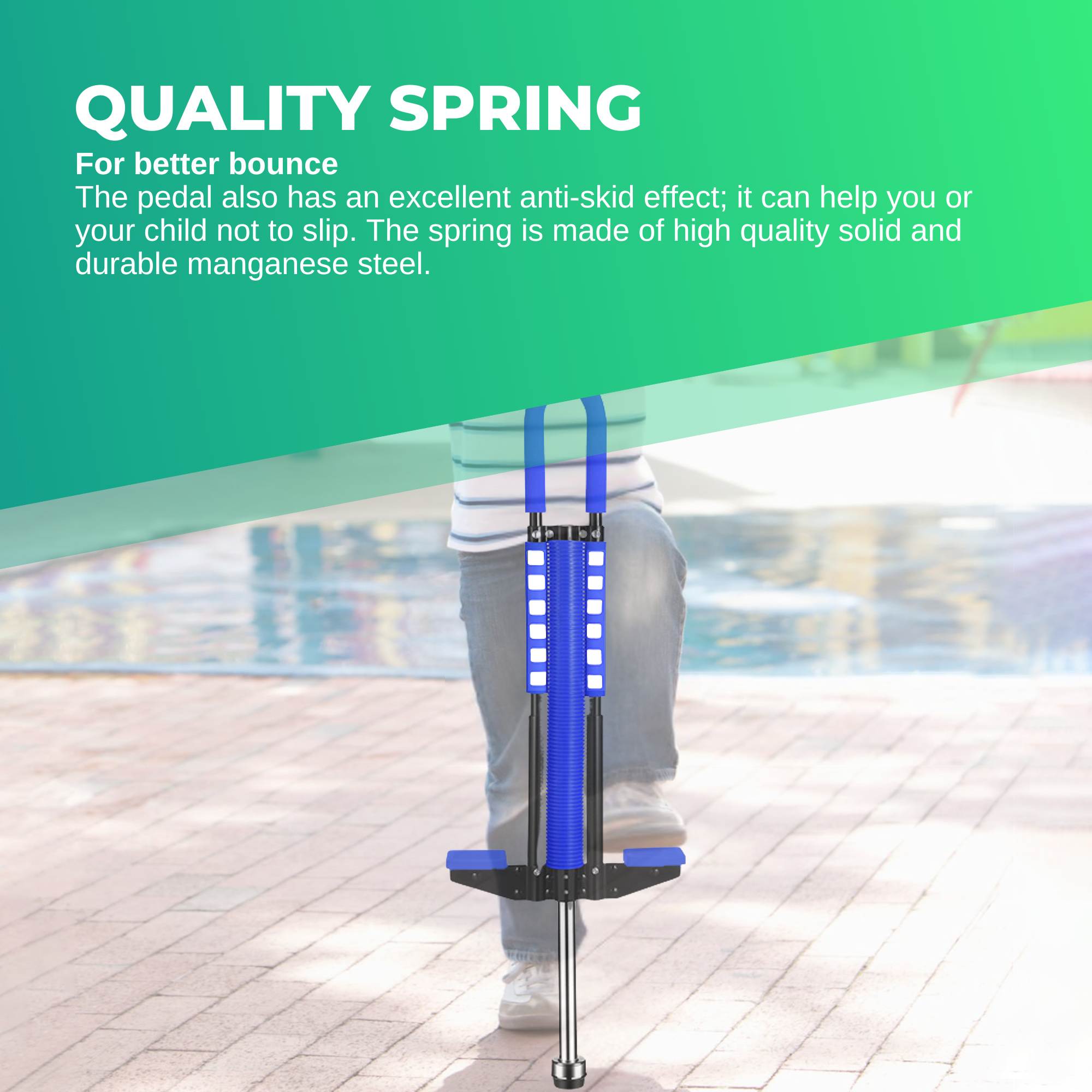 Blue Pogo Stick Kids - Childrens Jumping Jackhammer Exercise Hopper Toy