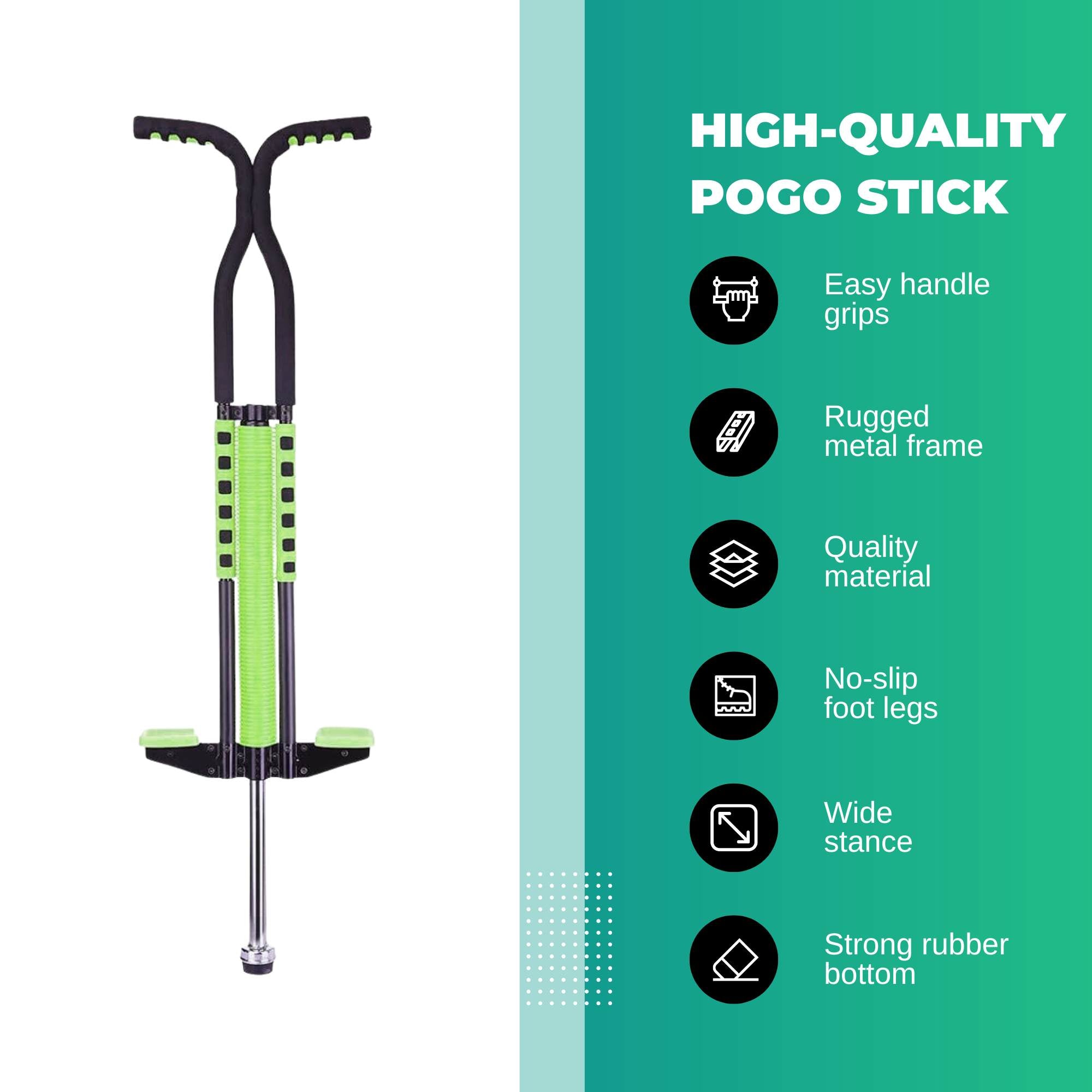 Social Hike Green Pogo Stick - Kids Jumping Jackhammer Exercise Hopper