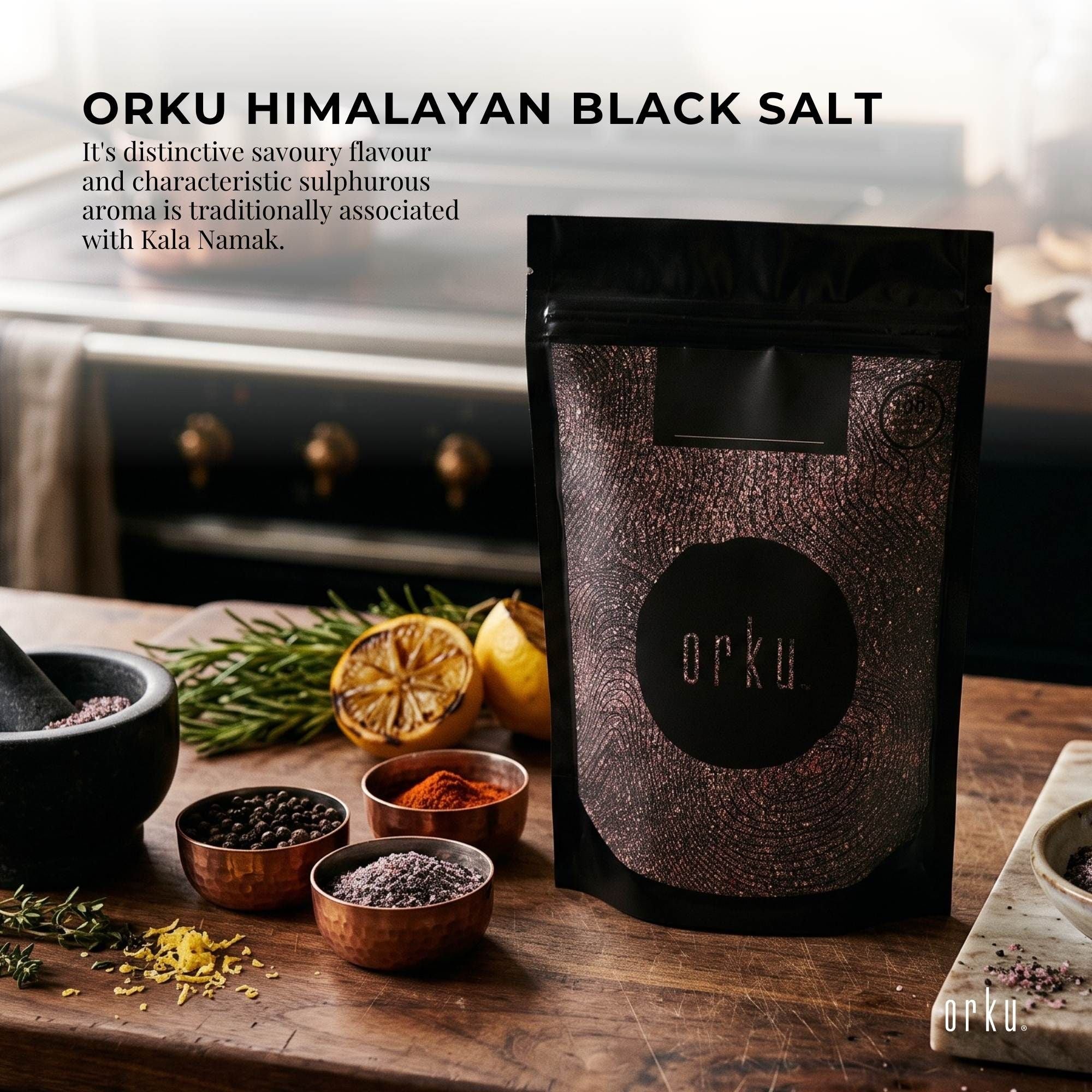 100g Cooking Black Salt Himalayan - Medium Grain Vegan Egg Kala Namak Bedworld