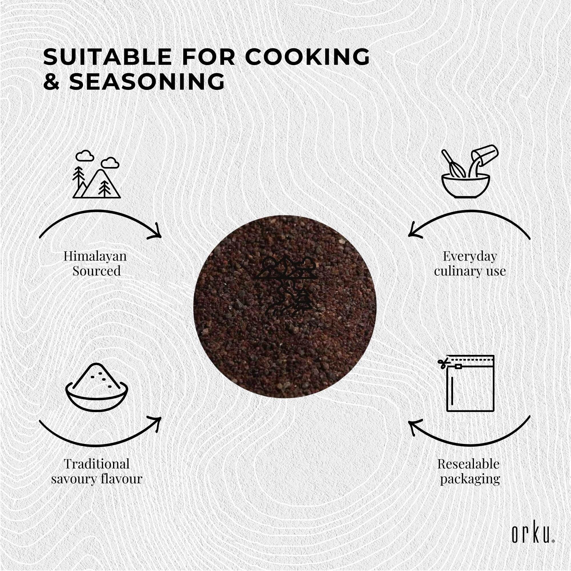 2Kg Cooking Black Salt Himalayan - Medium Grain Vegan Egg Kala Namak Bedworld