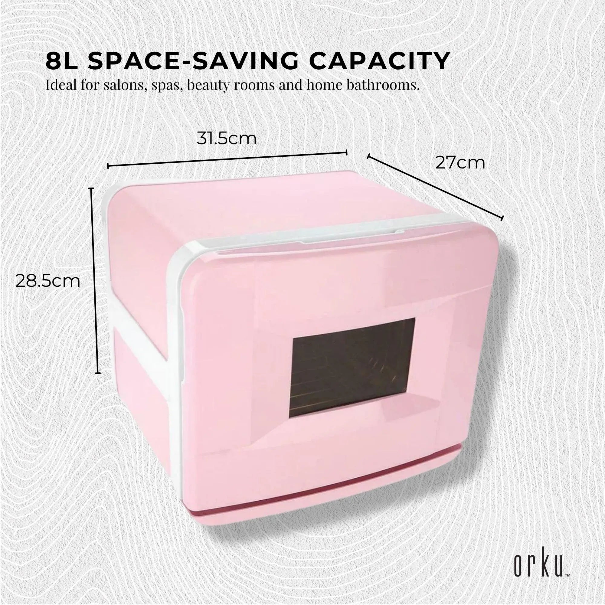 Orku 8L Pink Electric Towel Warmer UV Cabinet Salon Spa Bedworld