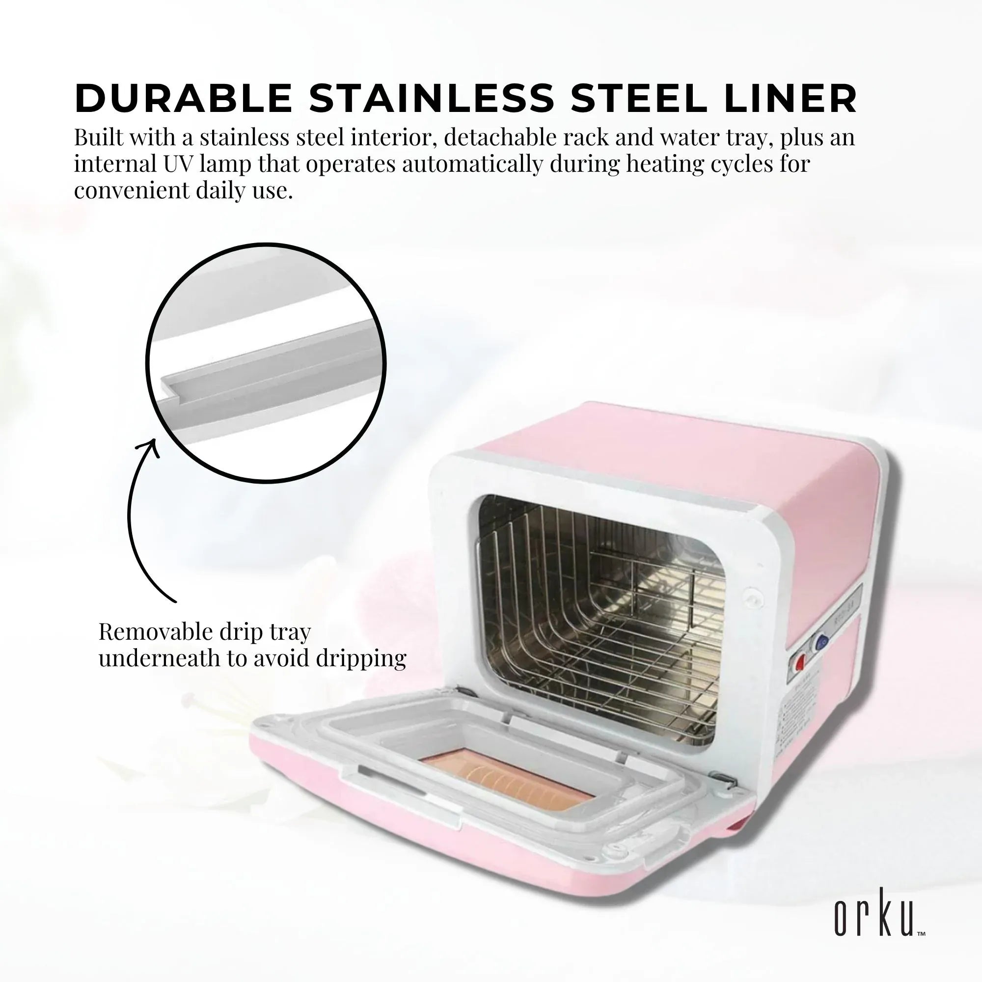 Orku 8L Pink Electric Towel Warmer UV Cabinet Salon Spa Bedworld