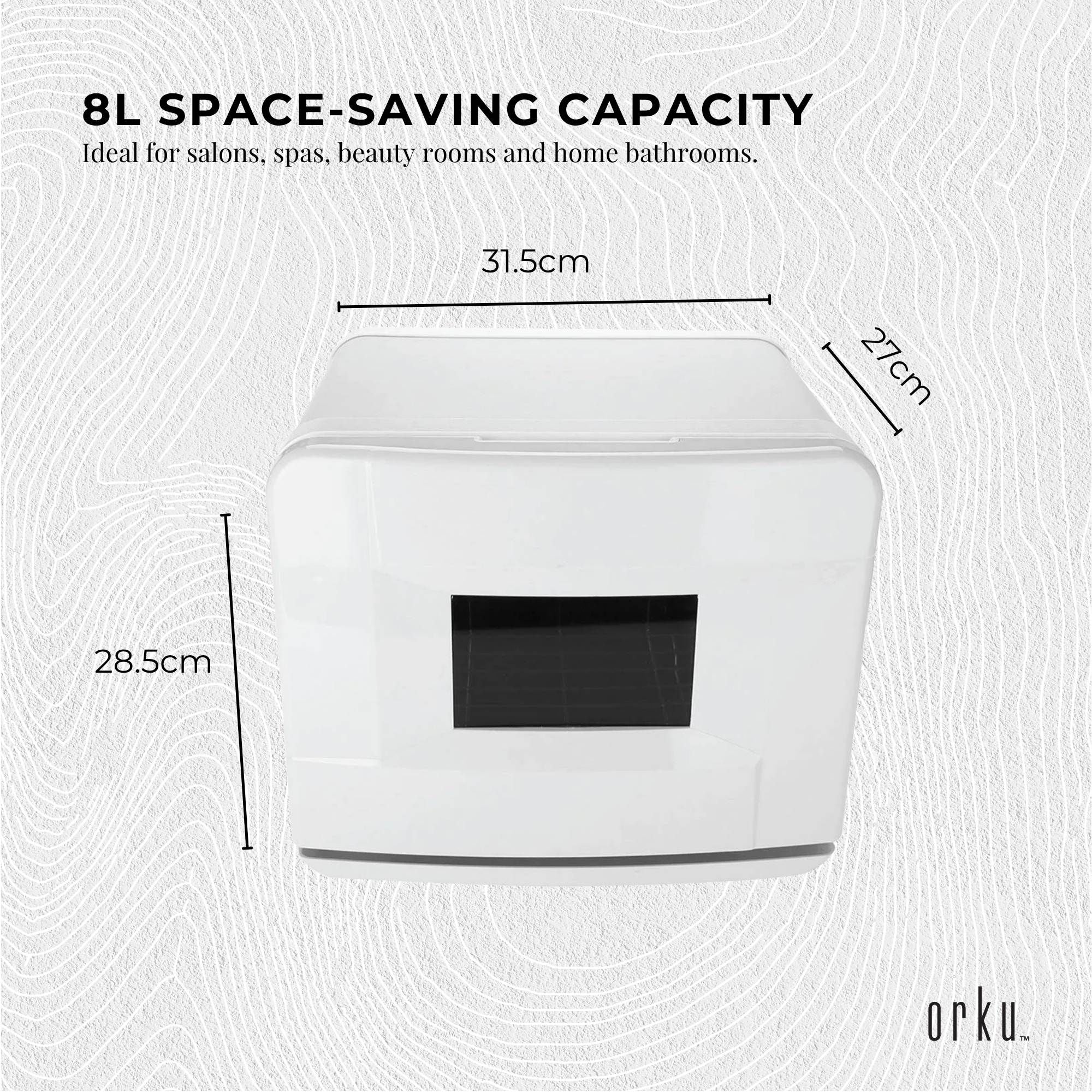 Orku 8L Electric Towel Warmer UV Cabinet Salon Spa White Bedworld