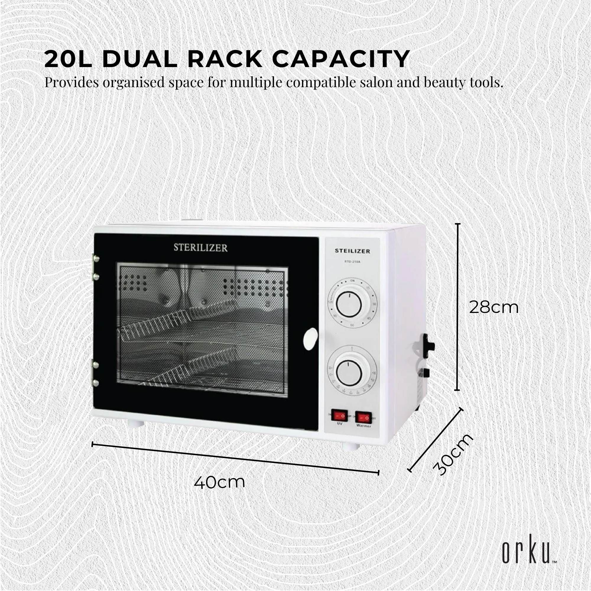 Orku 20L UV Disinfection Cabinet for Salon Beauty Nail Tool Storage Bedworld
