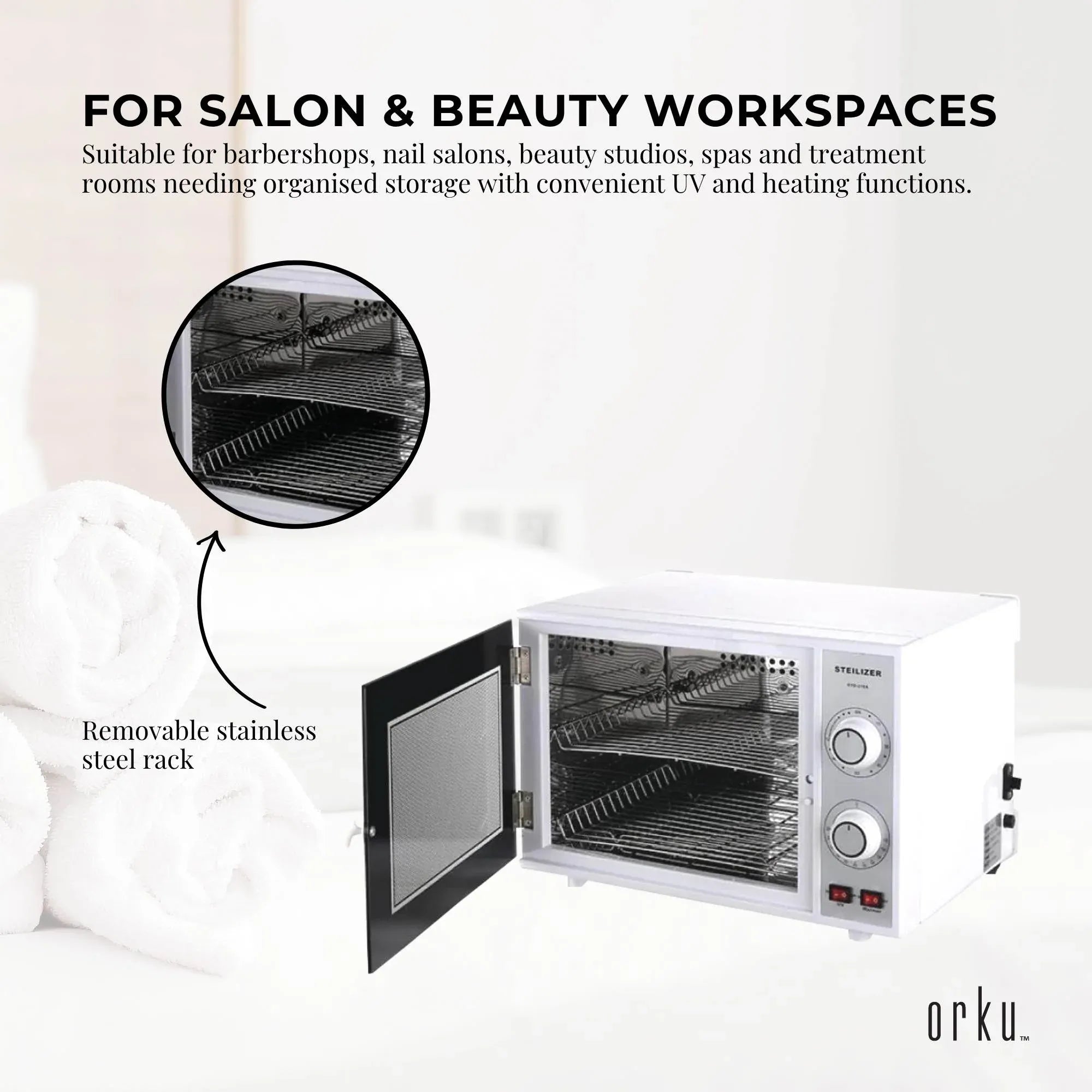Orku 20L UV Disinfection Cabinet for Salon Beauty Nail Tool Storage Bedworld