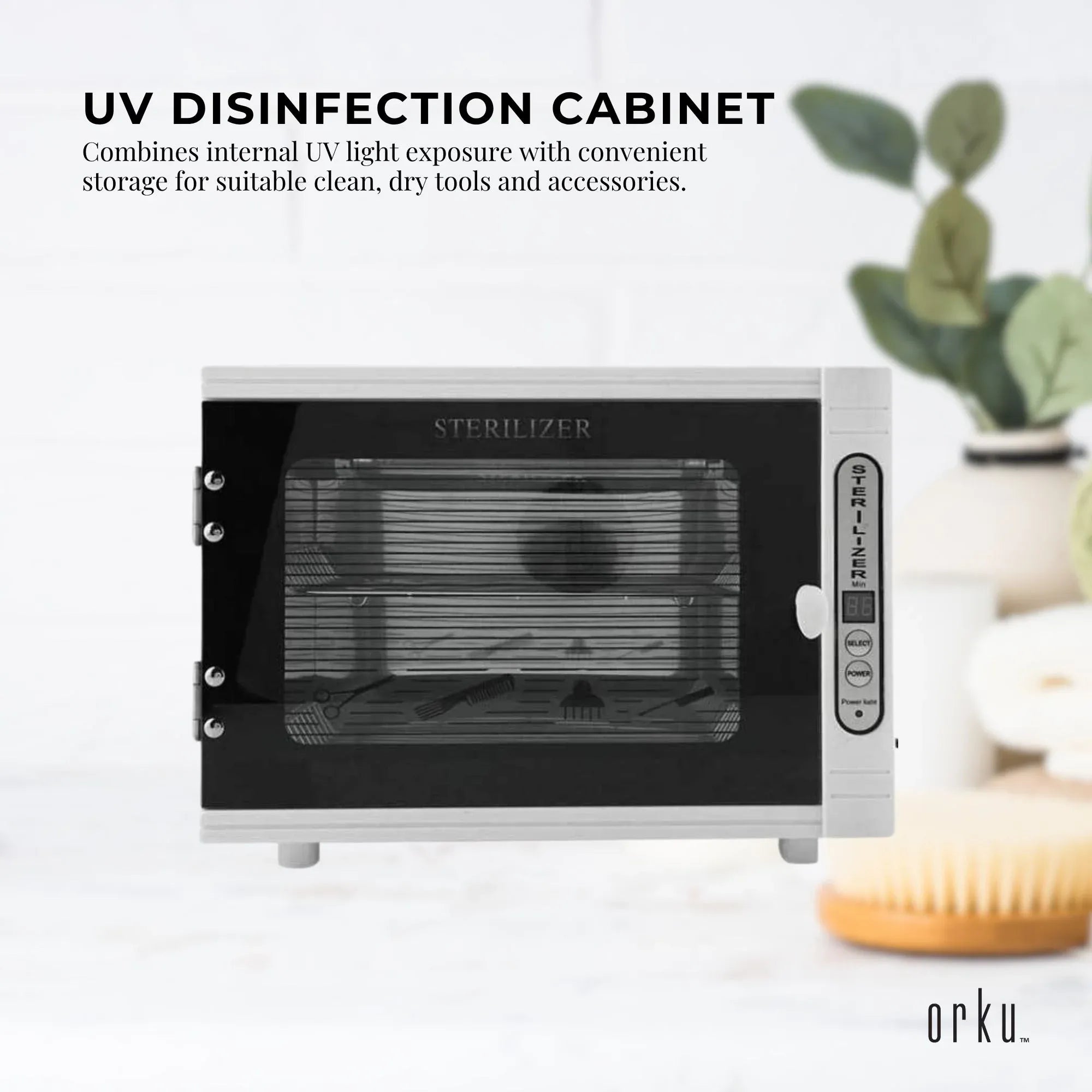 Orku 10L UV Disinfection Cabinet for Salon Beauty Nail Tool Storage Bedworld
