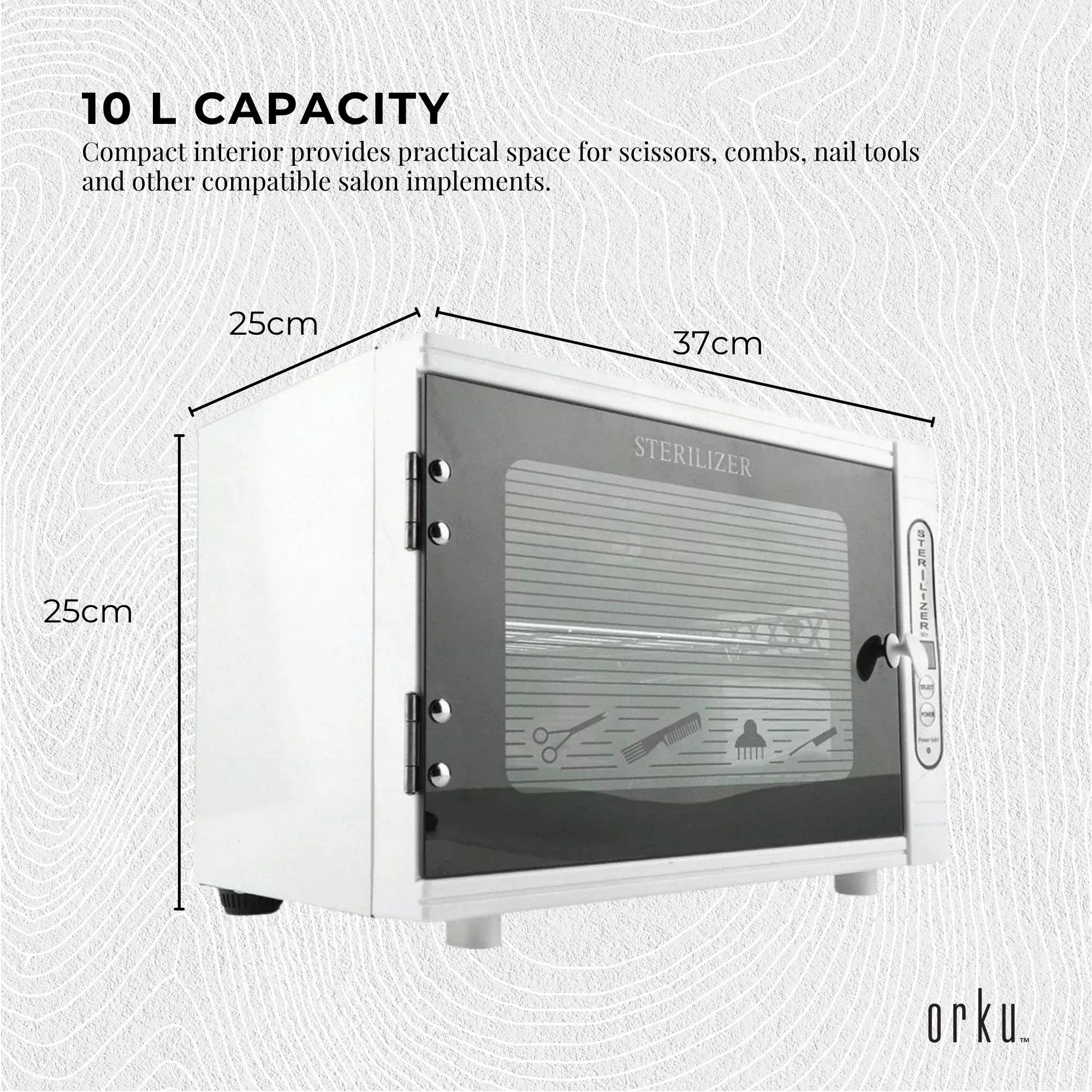 Orku 10L UV Disinfection Cabinet for Salon Beauty Nail Tool Storage Bedworld