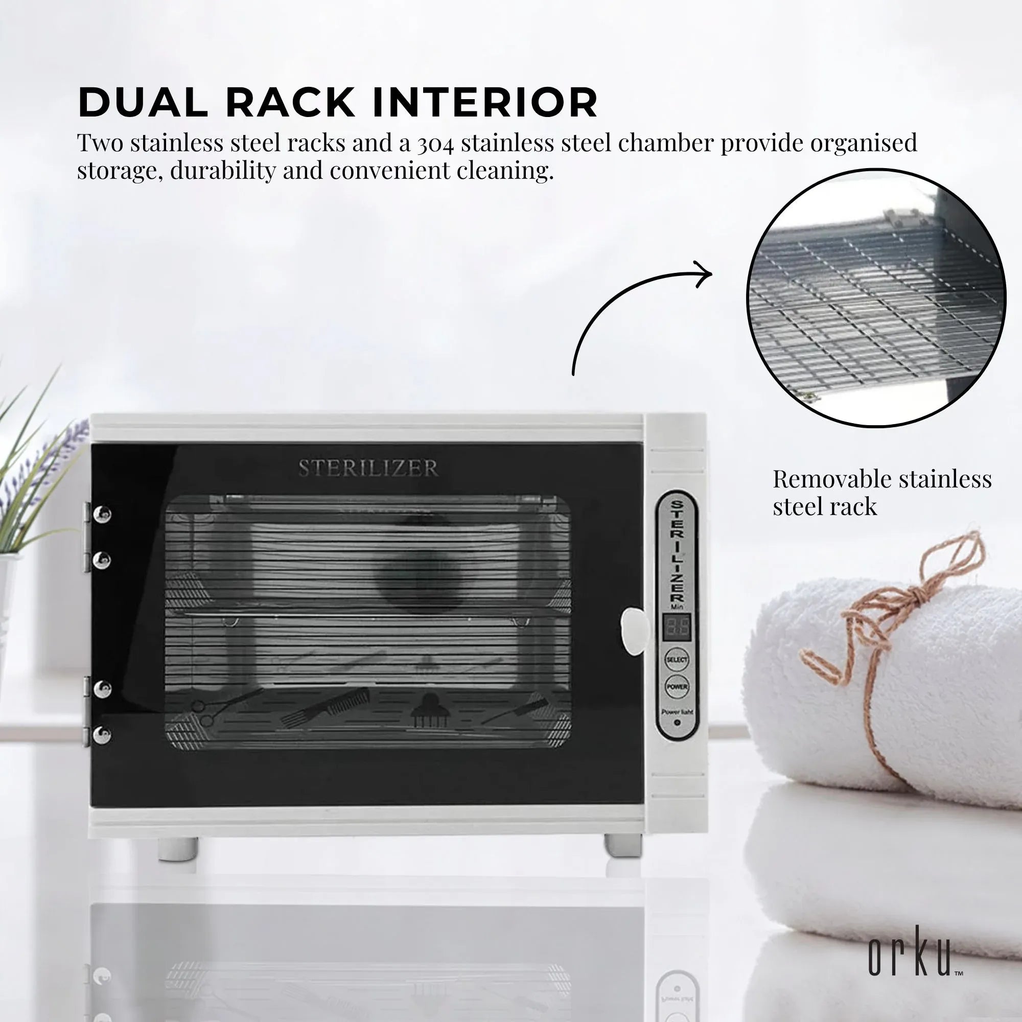 Orku 10L UV Disinfection Cabinet for Salon Beauty Nail Tool Storage Bedworld