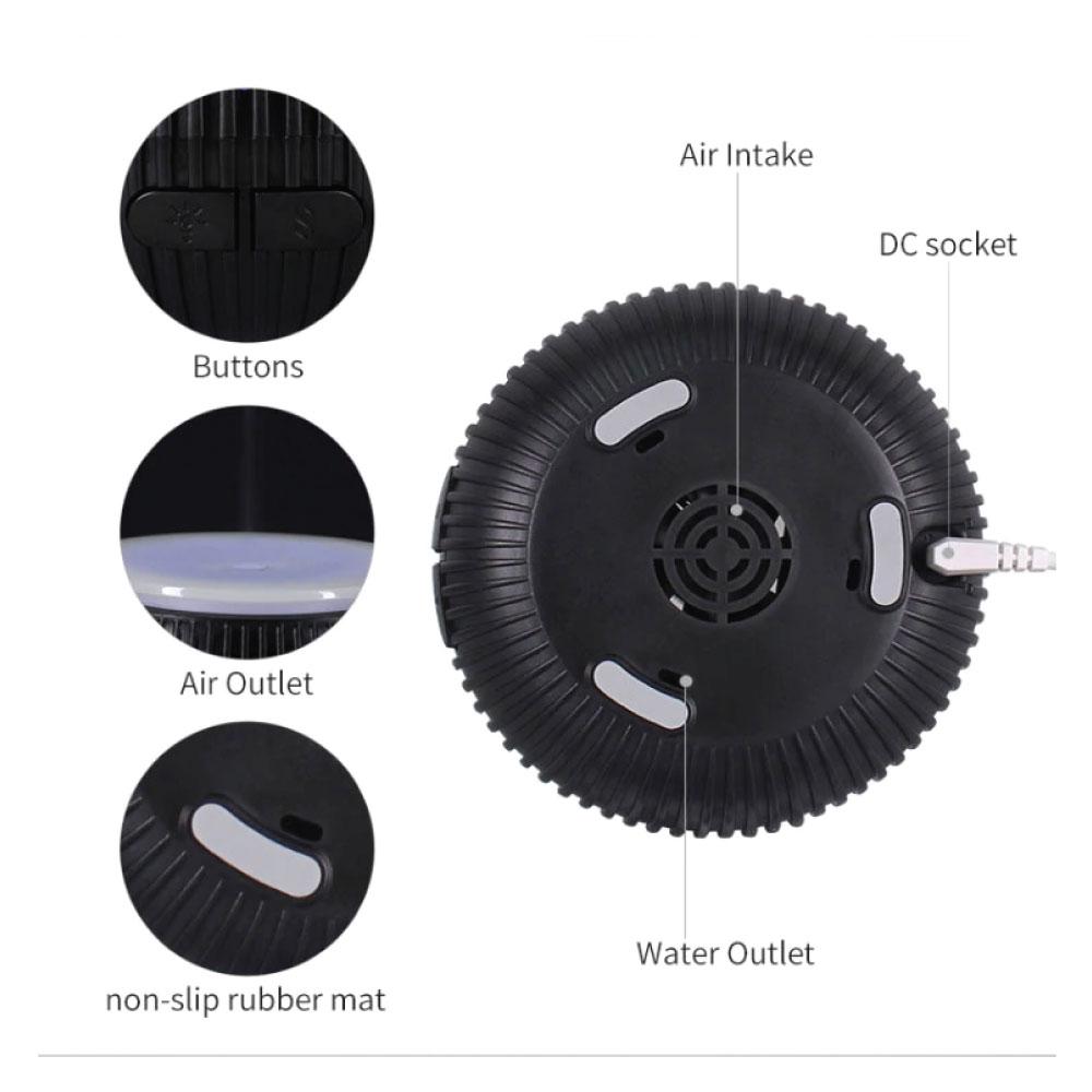 Essential Oil Aroma Diffuser USB - 100ml Black Portable Ultrasonic Car