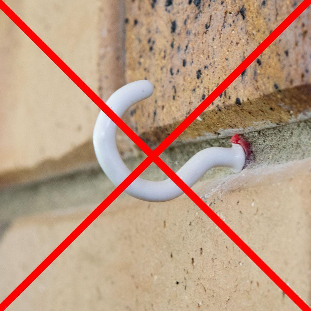 10 Pack 155-165mm (6-6.5) Brick Hooks - Wall Clips Hangers For Pictures Plants