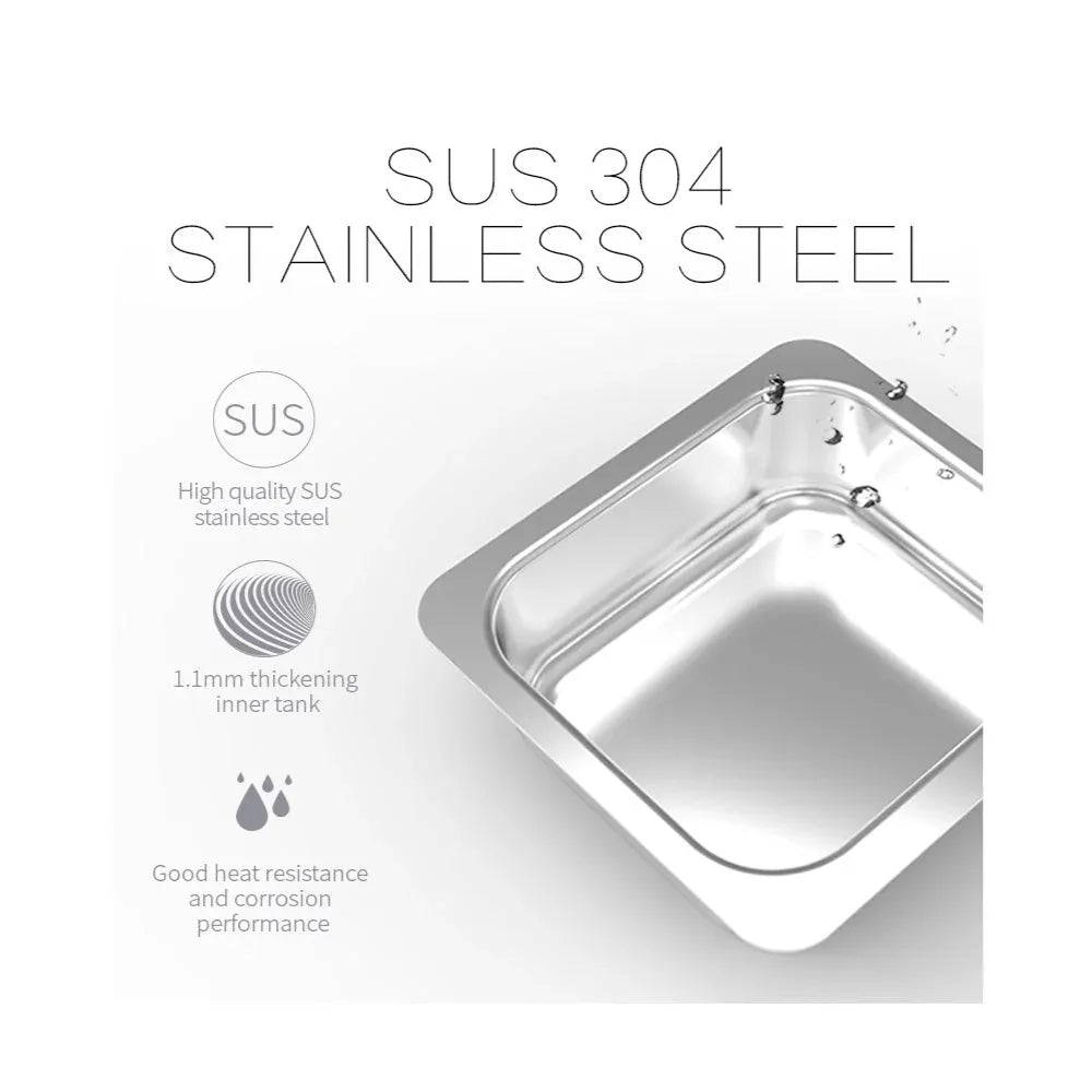 SUS 304 stainless steel ultrasonic cleaner tank with reinforced inner tank corner