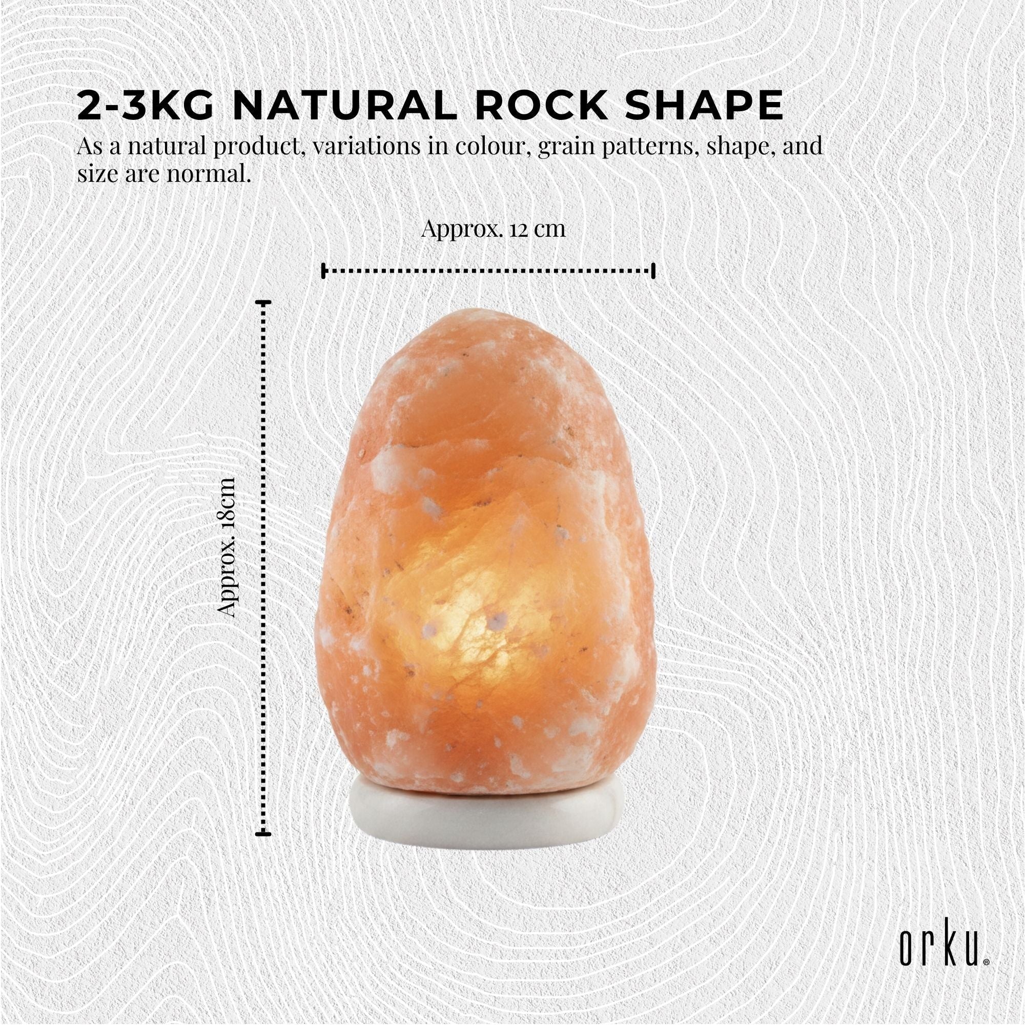 Orku 2-3 Kgs Himalayan Pink Salt Lamp - Natural Rock Shape Night Light Bedworld