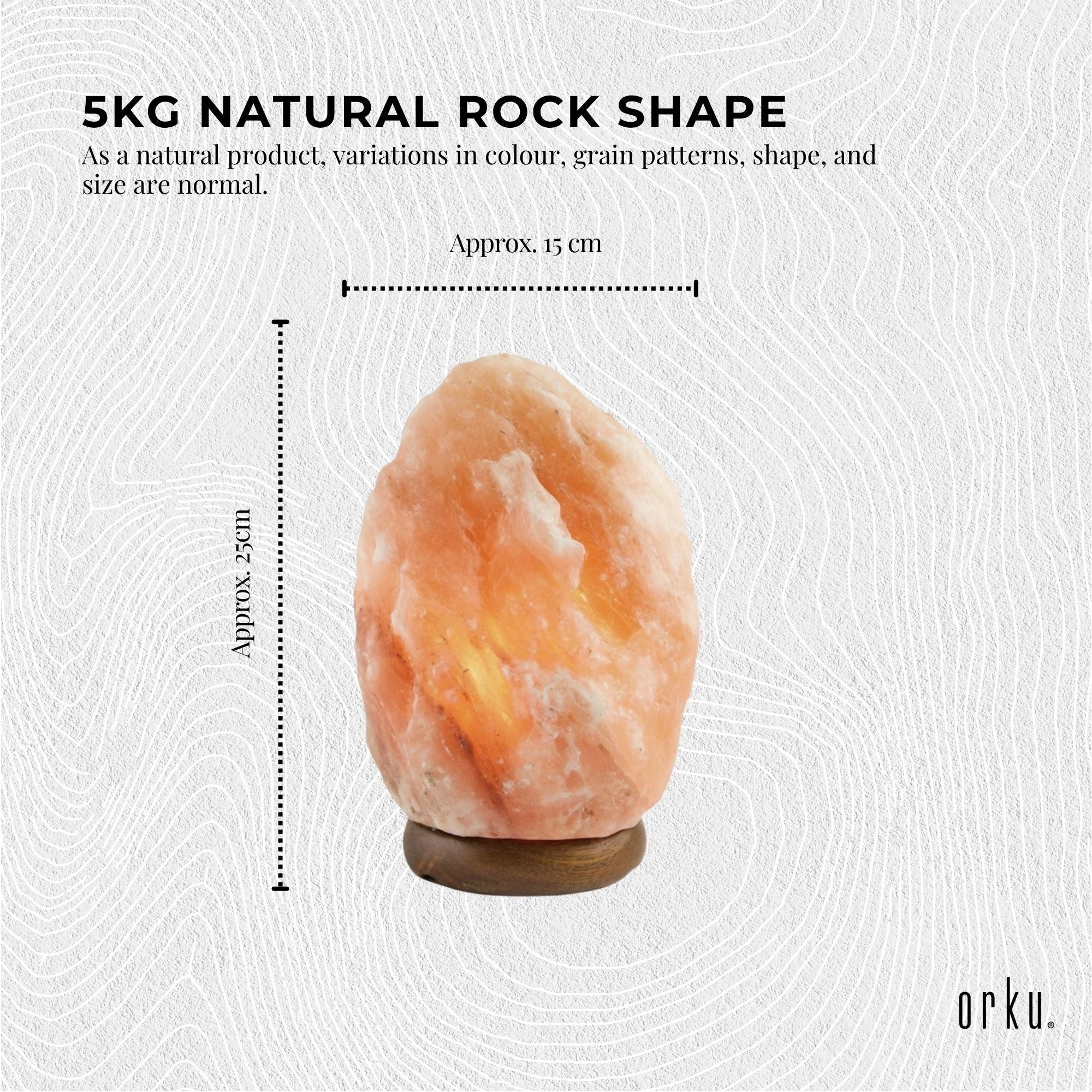 Orku 5Kgs Himalayan Pink Salt Lamp - X-Large Natural Rock Night Light Bedworld