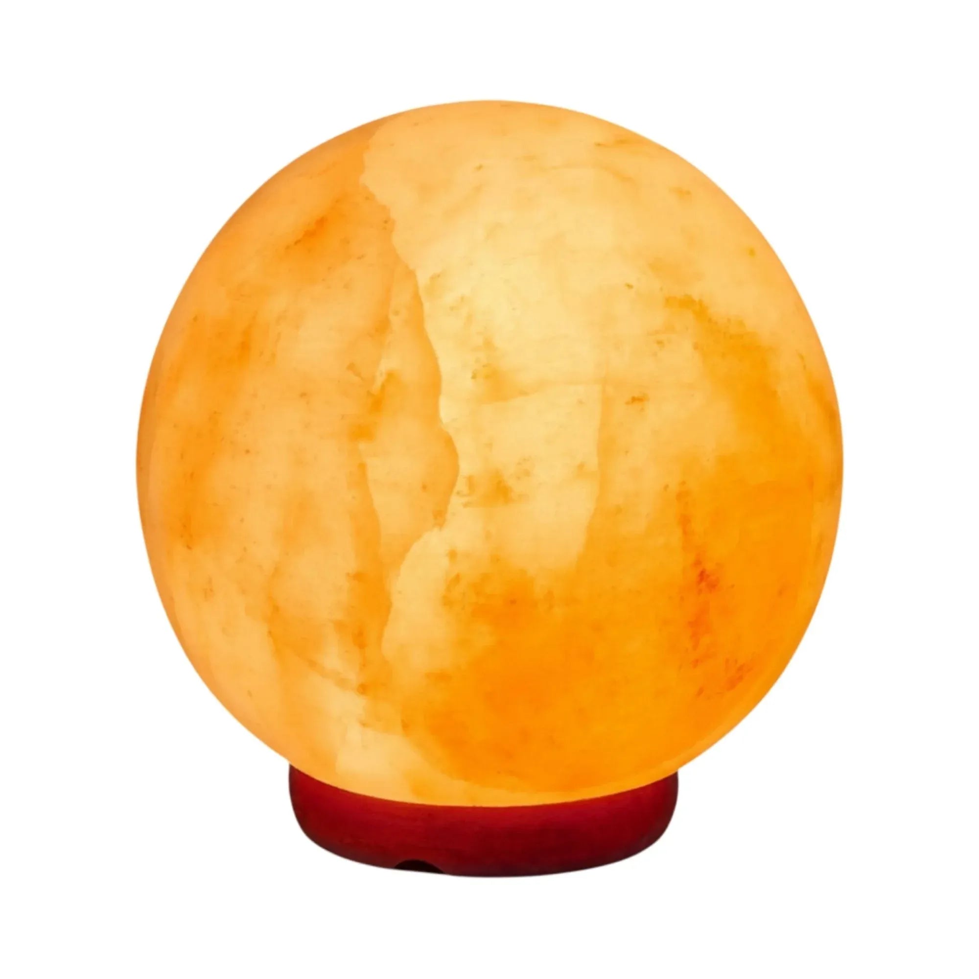 Orku 12cm Ball Shape Himalayan Pink Salt Lamp - Carved Sphere Night Light Bedworld