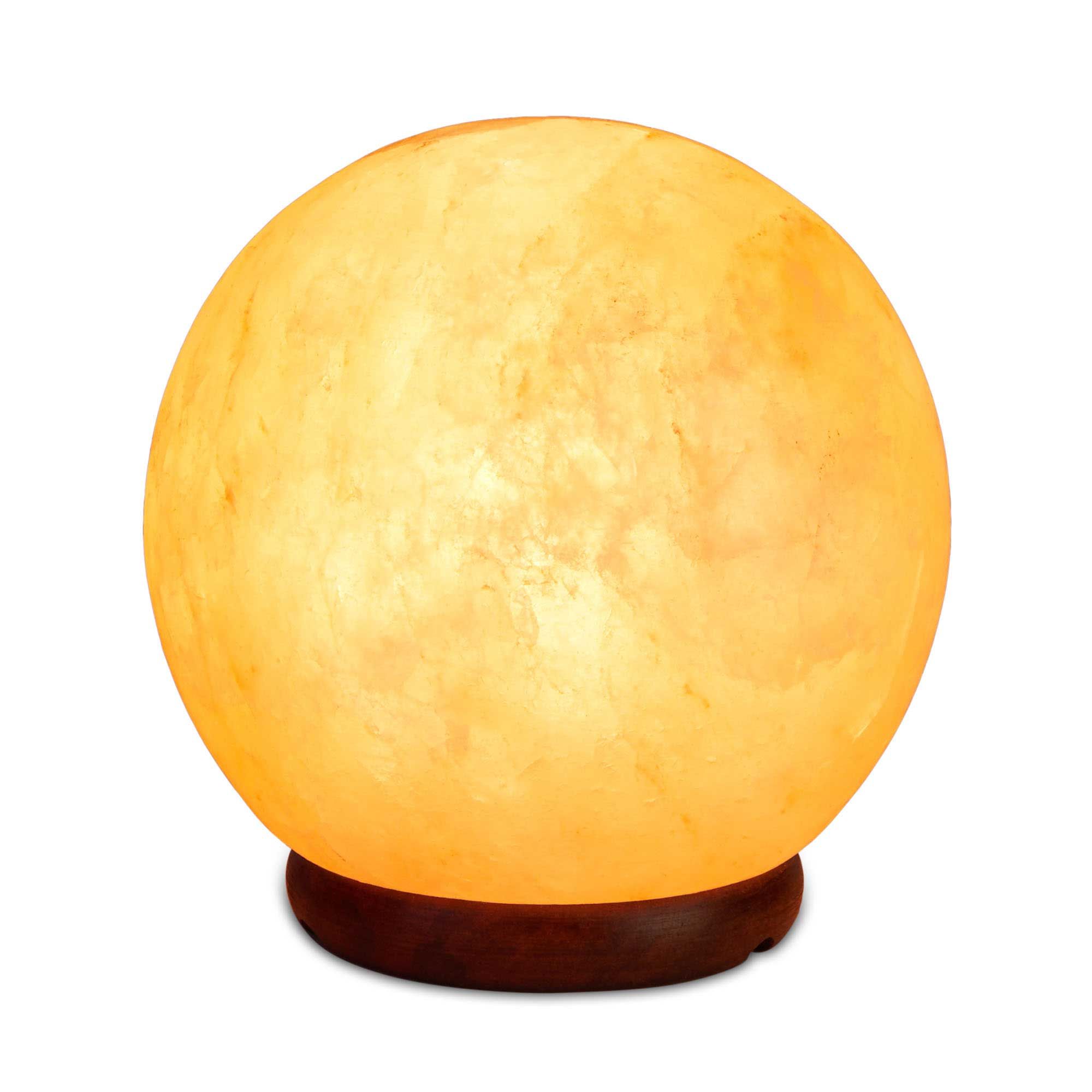12V 12W 6.5" Ball Himalayan Pink Salt Lamp Carved Rock Crystal Light Bulb On/Off Bedworld