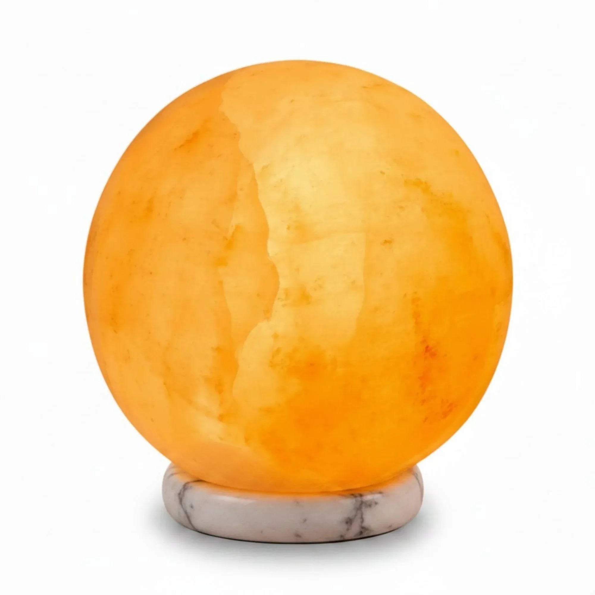 Orku 16 cm Ball Shape Himalayan Pink Salt Lamp - Carved Sphere Night Light Bedworld
