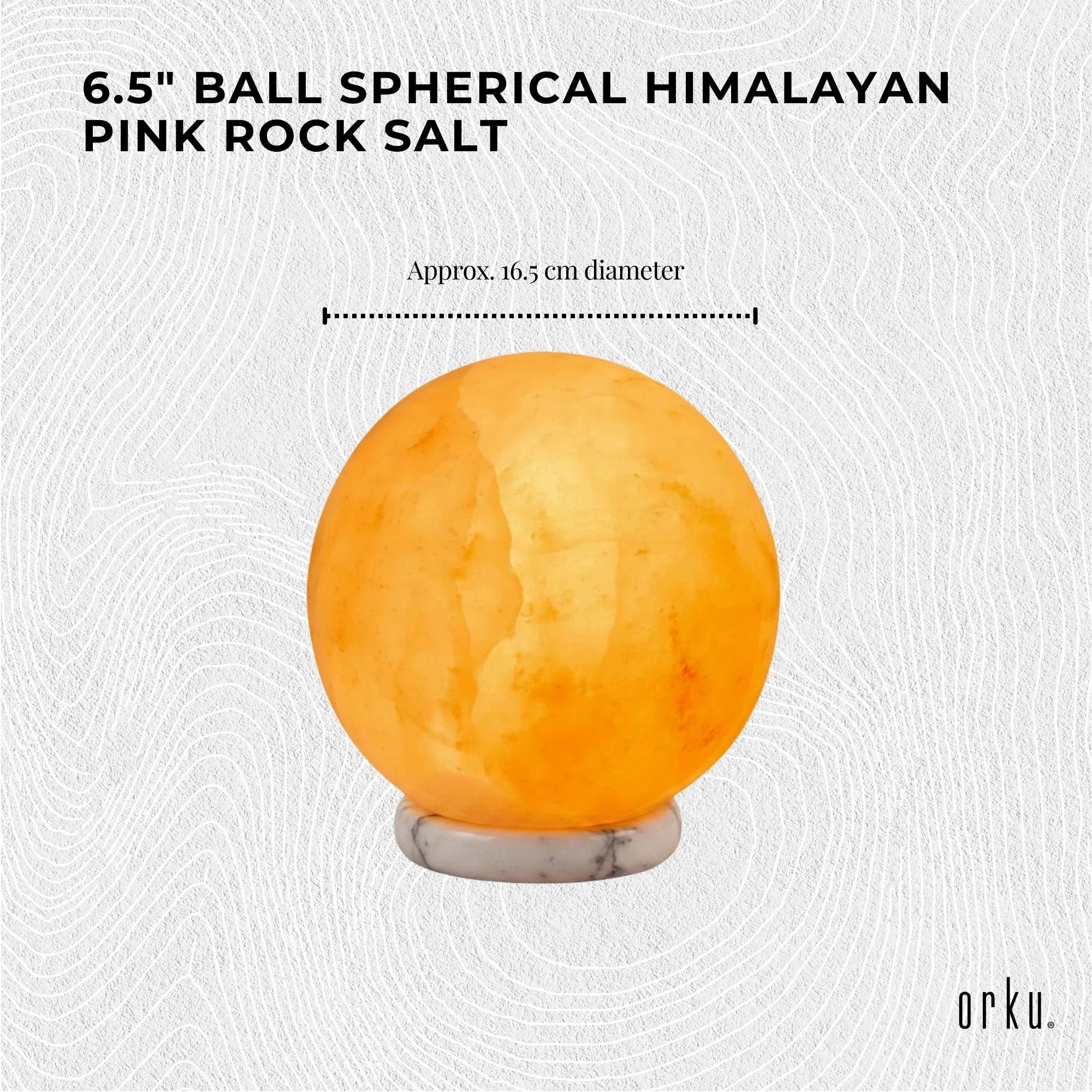 Orku 16 cm Ball Shape Himalayan Pink Salt Lamp - Carved Sphere Night Light Bedworld