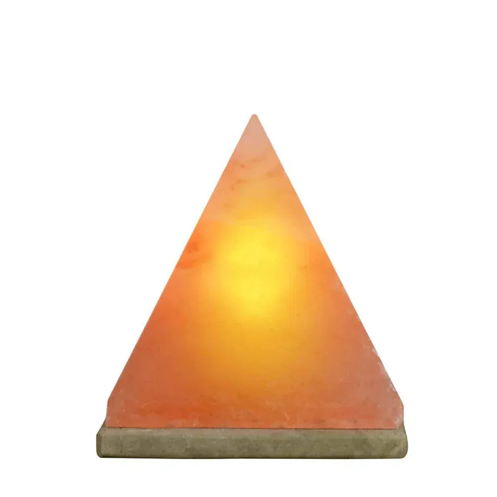 12V 12W Pyramid Himalayan Pink Salt Lamp Carved Rock Crystal Light Bulb On/Off Bedworld