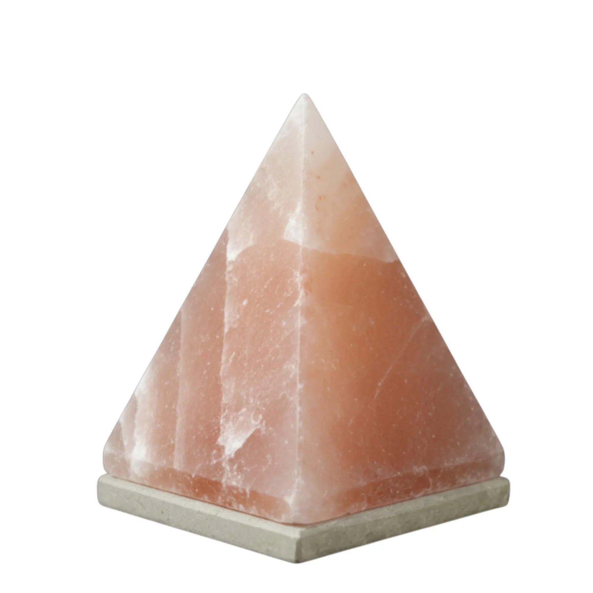 12V 12W Pyramid Himalayan Pink Salt Lamp Carved Rock Crystal Light Bulb On/Off Bedworld