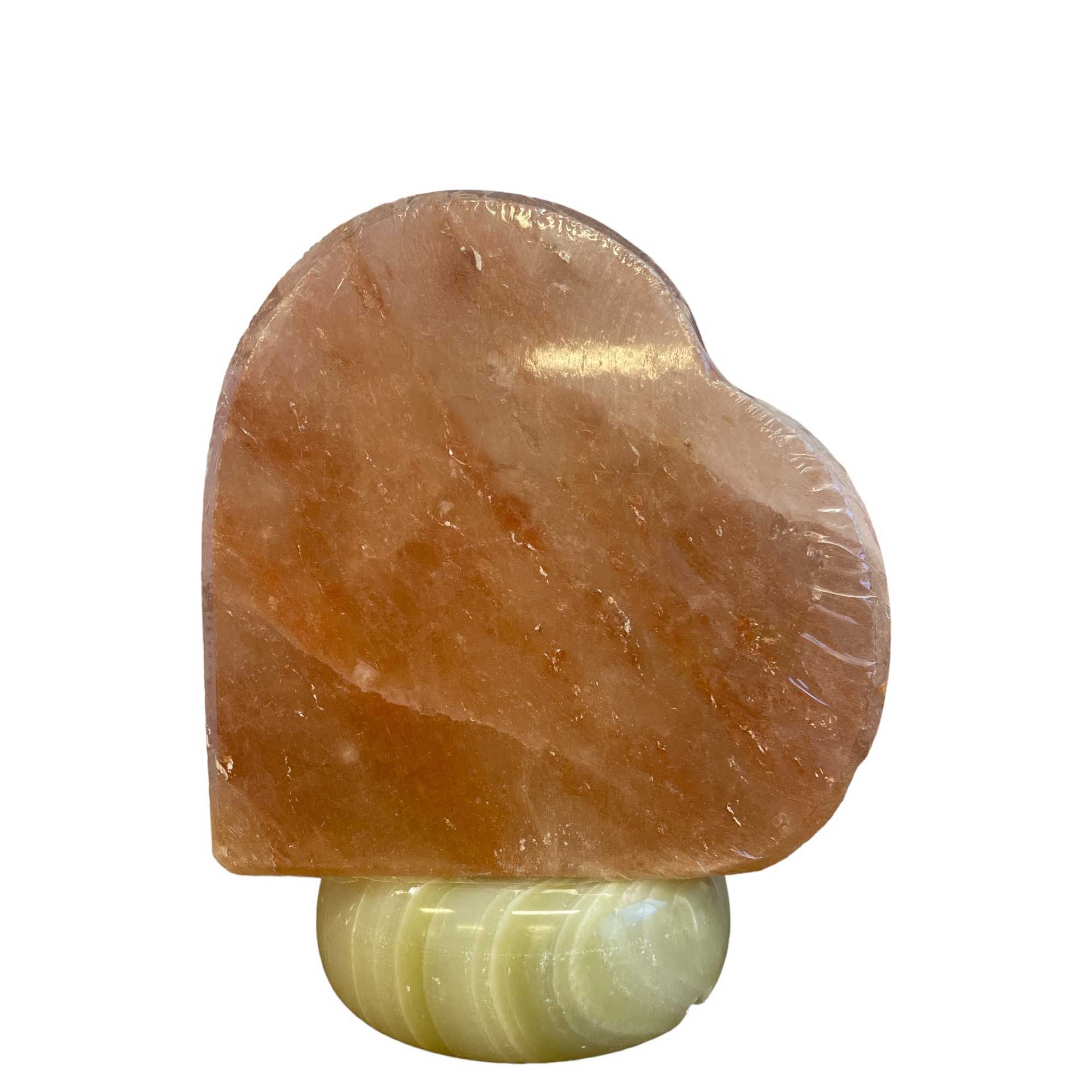 12V 12W Heart Himalayan Pink Salt Lamp Carved Rock Crystal Light Bulb On/Off Switch Bedworld