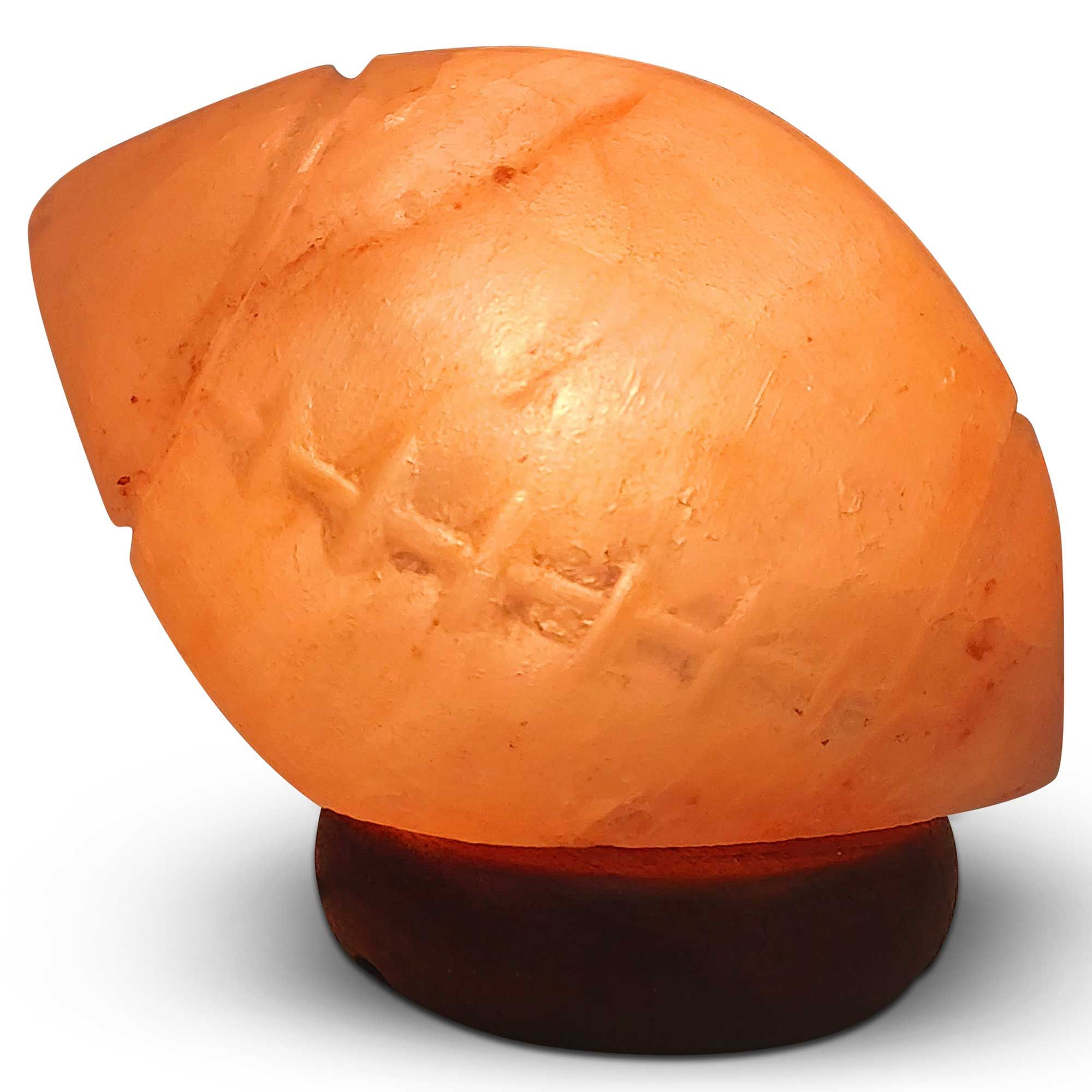 12V 12W Rugby Himalayan Pink Salt Lamp Carved Footy Rock Crystal Light Bulb On/Off Bedworld