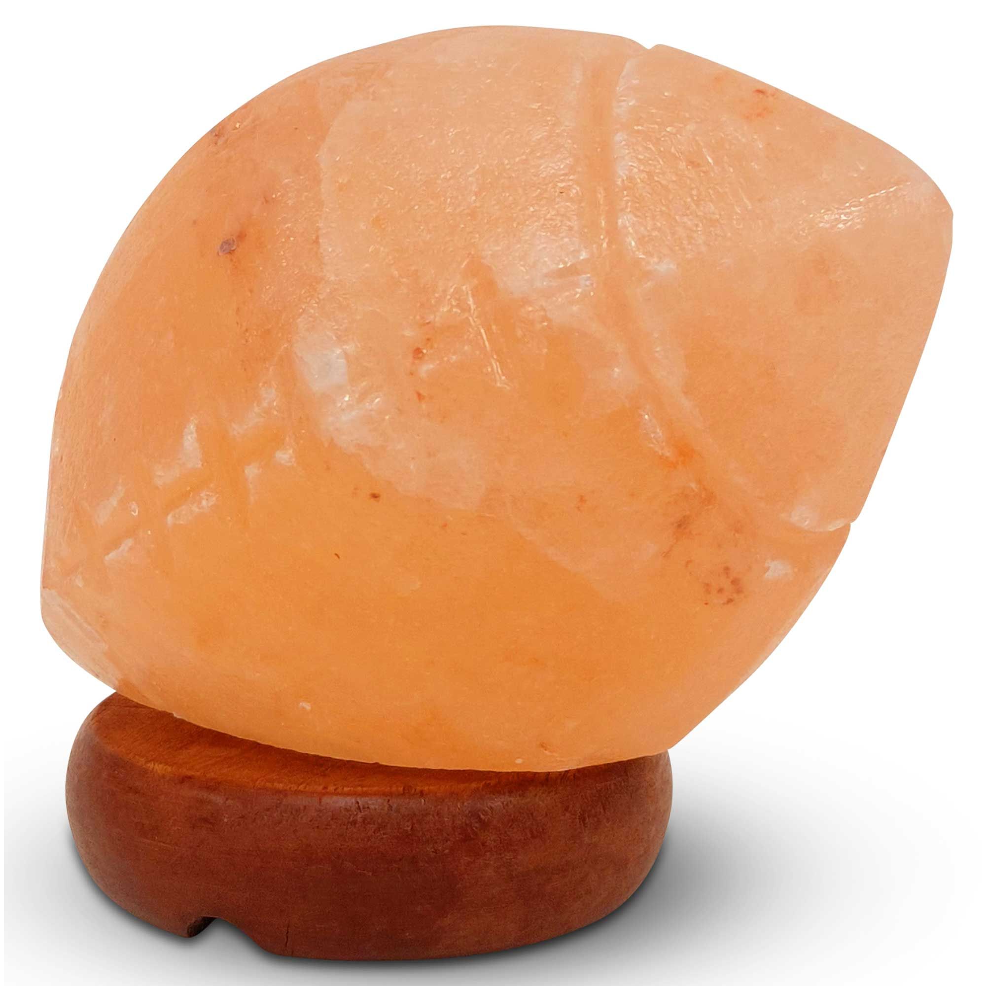 12V 12W Rugby Himalayan Pink Salt Lamp Carved Footy Rock Crystal Light Bulb On/Off Bedworld