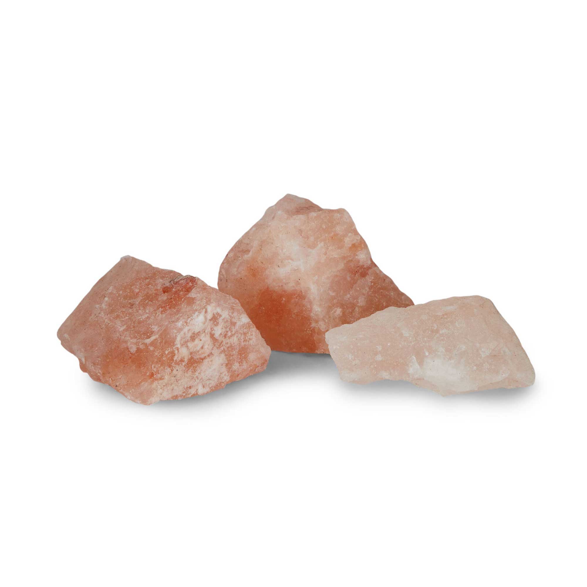 Carved pink and light beige Himalayan salt crystal rock pieces