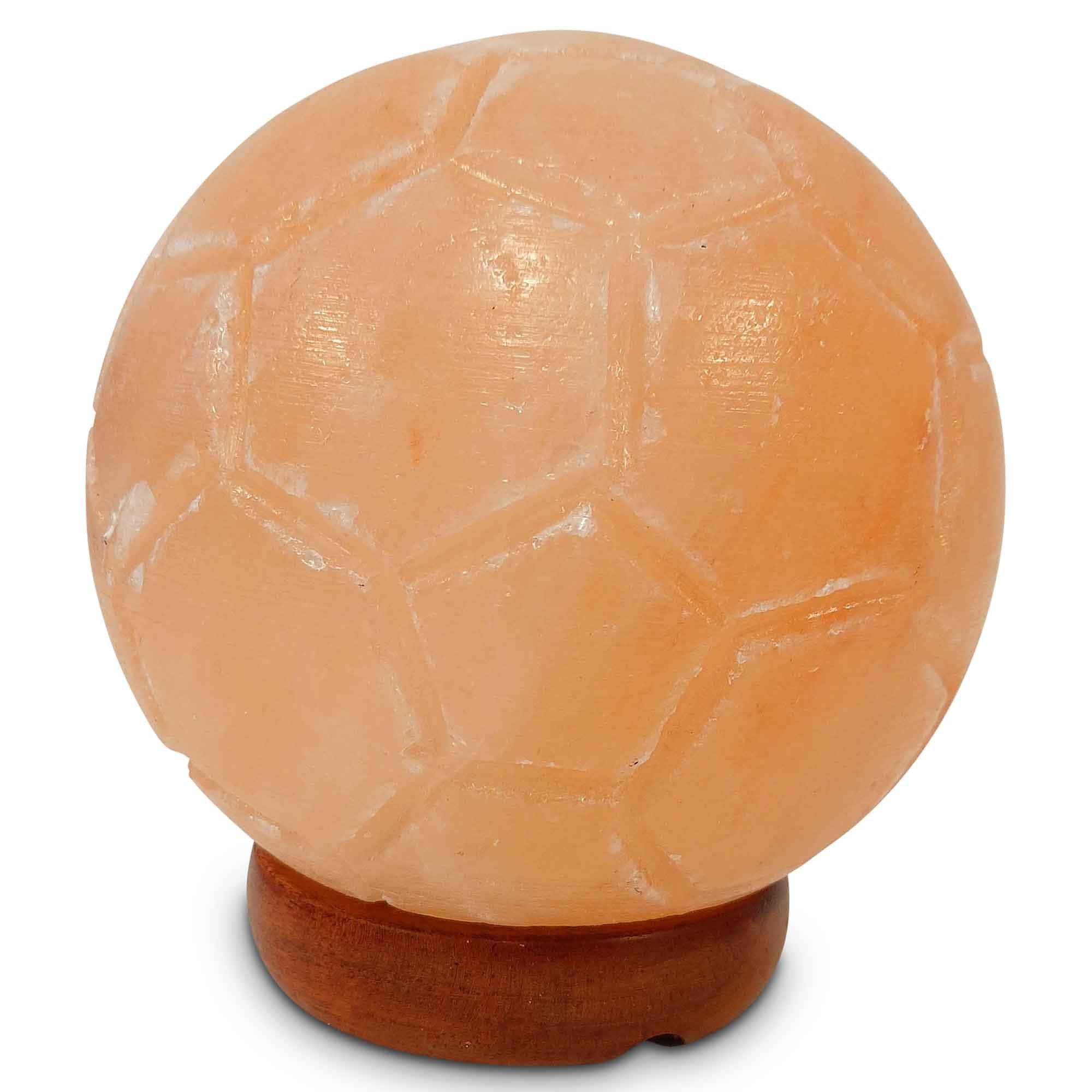 12V 12W Soccer Himalayan Pink Salt Lamp Carved Ball Rock Crystal Light Bulb On/Off Bedworld