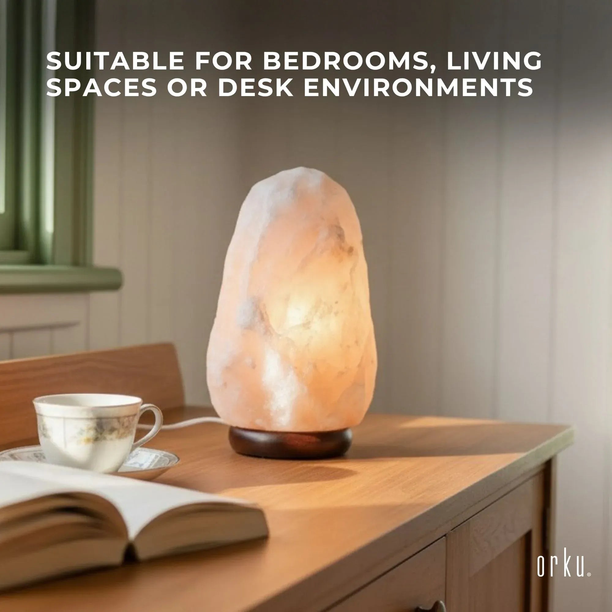 Orku 1-2Kg Himalayan White Salt Lamp - Natural Rock Shape Night Light Bedworld