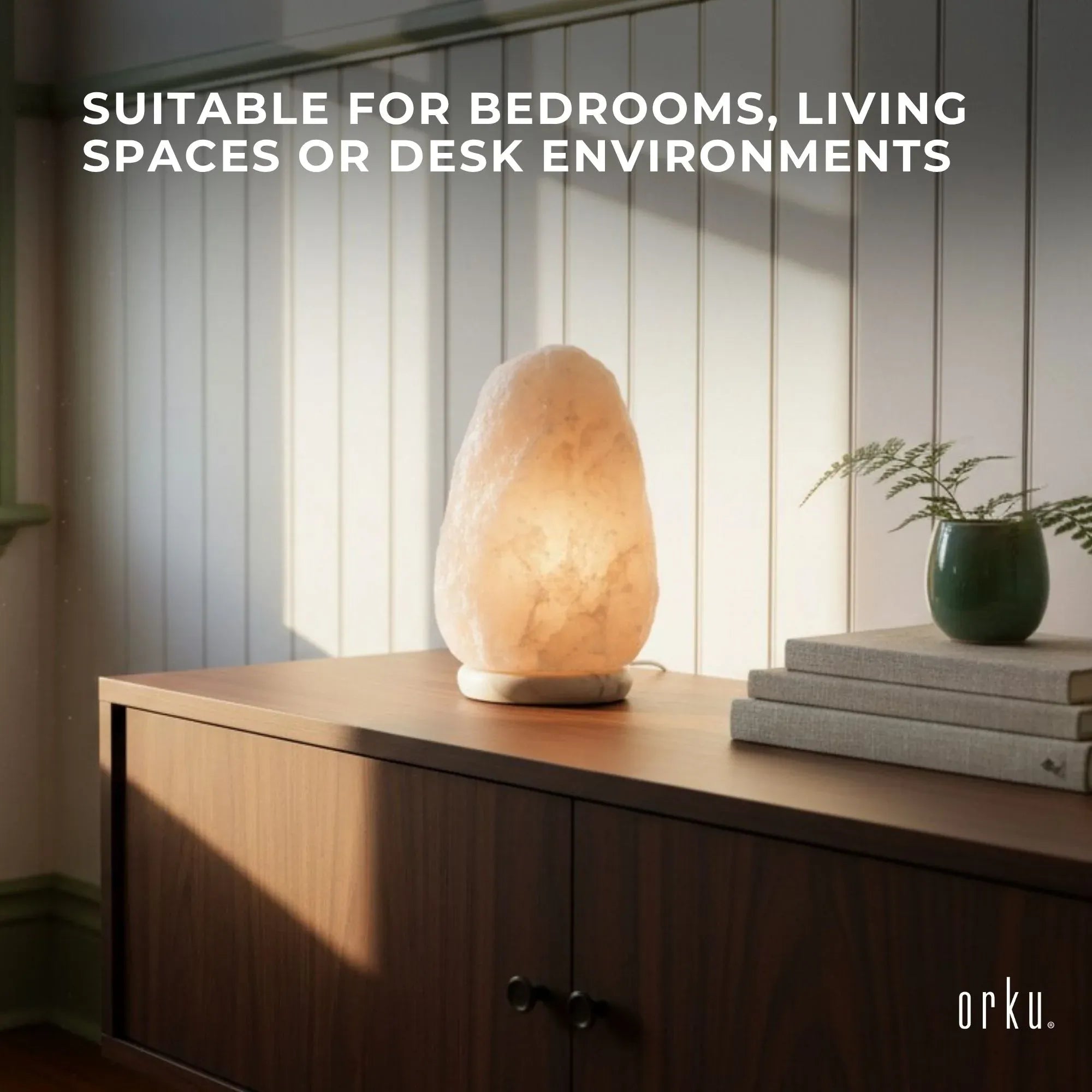 Orku 3-5Kg Himalayan White Salt Lamp - Natural Rock Shape Night Light Bedworld